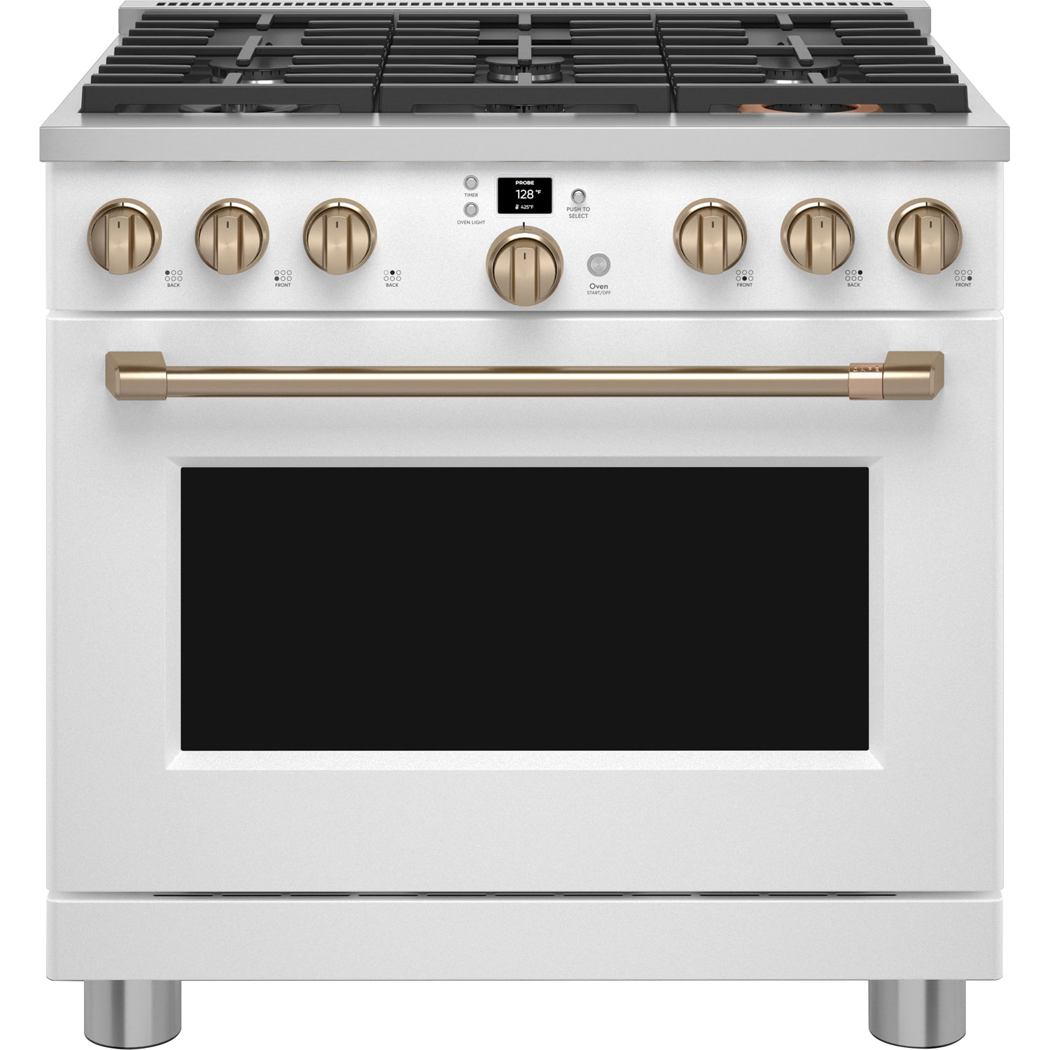 Café 36" 6.2 Cu. Ft. Fan Convection Freestanding Gas Range - Matte White