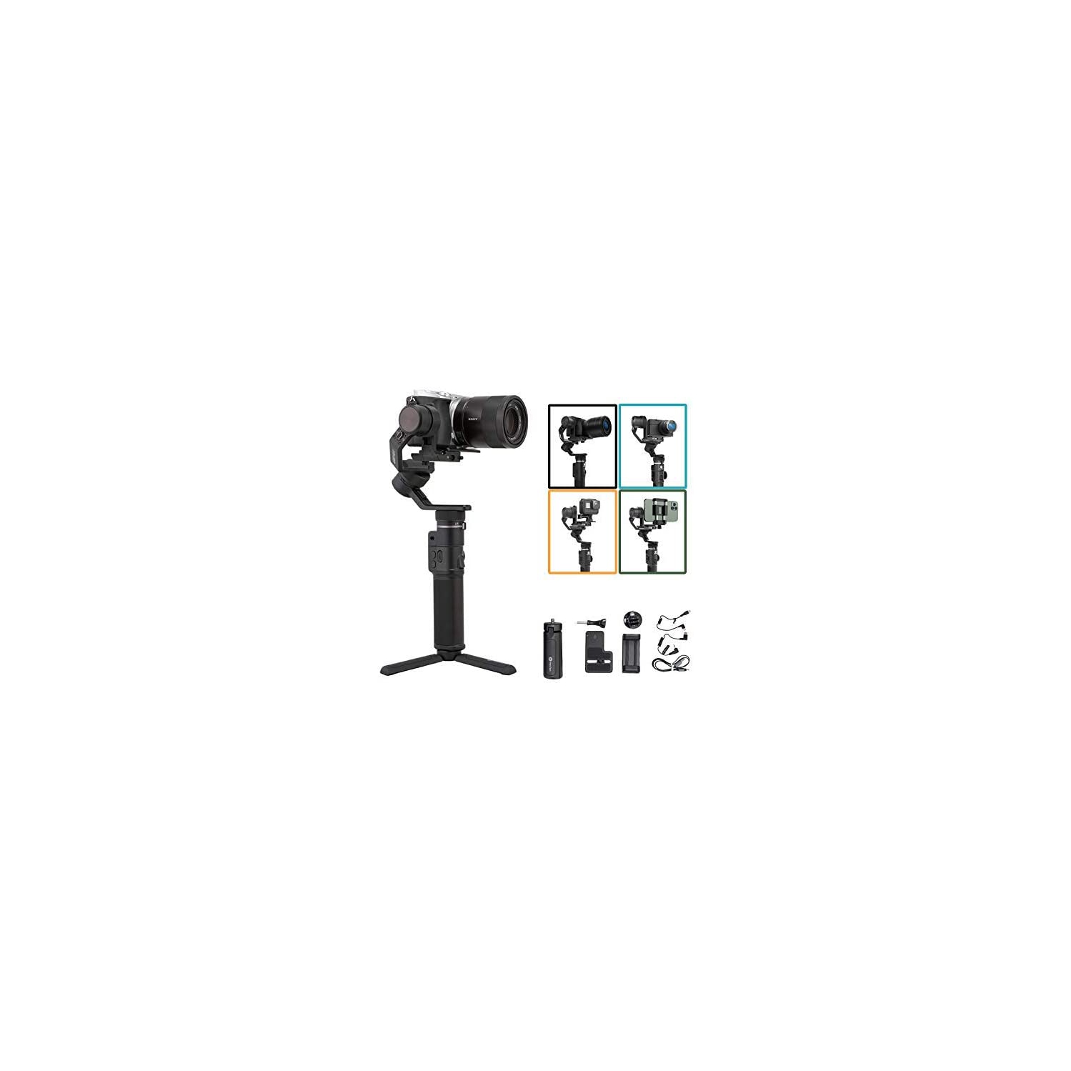 FeiyuTech G6max Camera Gimbal Stabilizer for Mirrorless Camera/Action Camera/Pocket Camera/Smartphone - Open Box