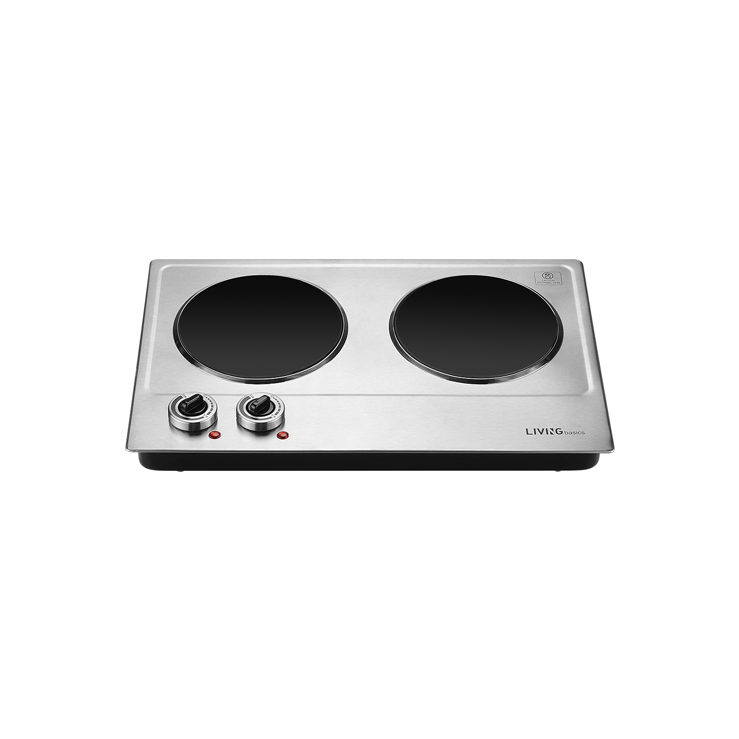 Tables de cuisson à induction électriques portables en céramique à plaque  chauffante 1800W avec brûleur de comptoir infrarouge à double commande
