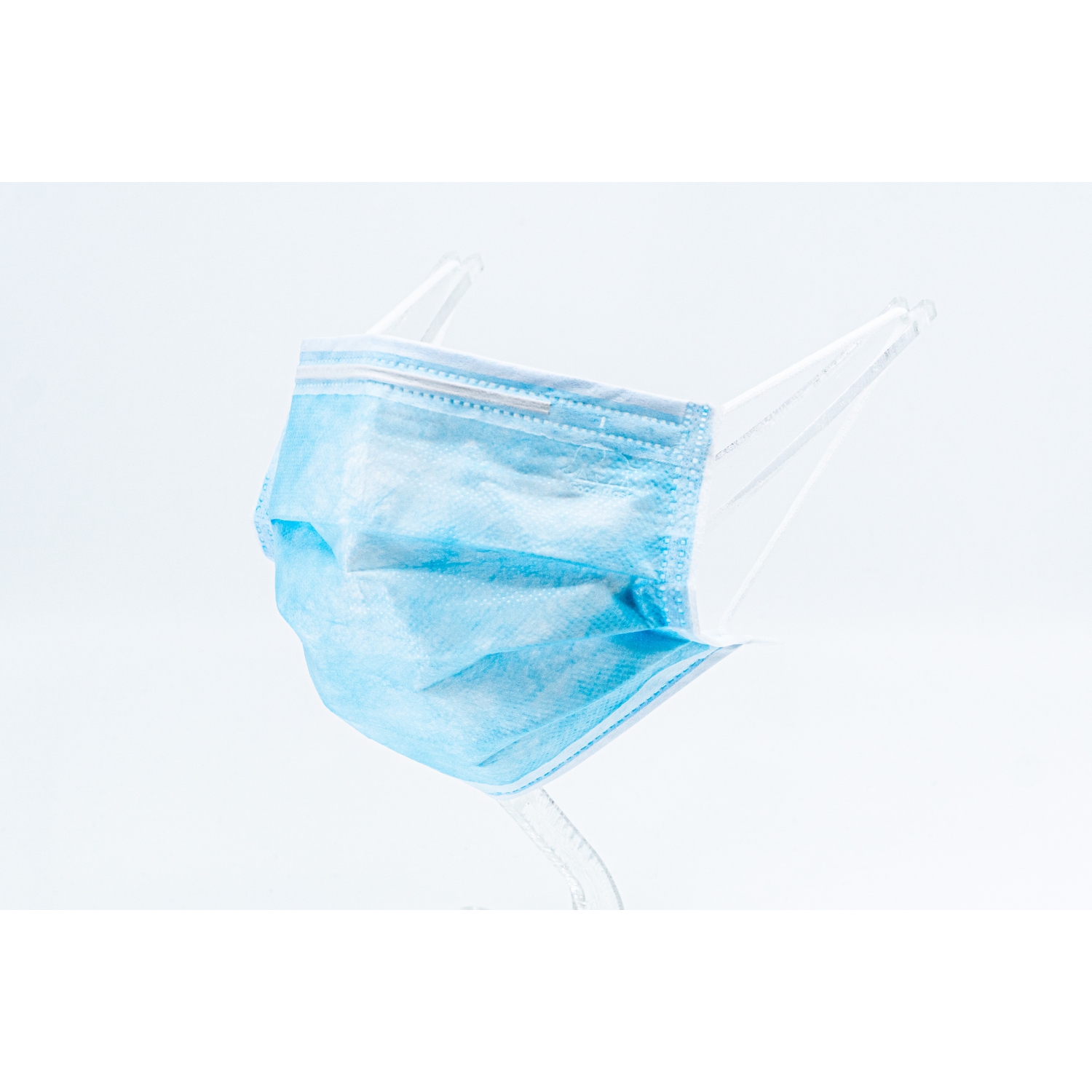 Emballage individuel 30 Masques jetables 3 épaisseurs pour Adulte ASTM F2100 Level 3 "Good Mask" - Arctique Bleu