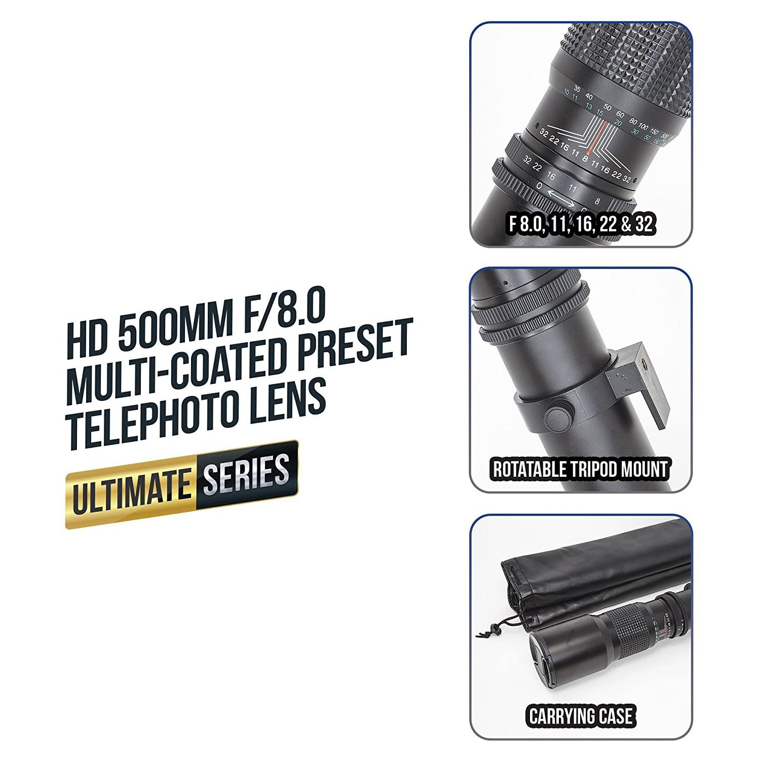 ULTIMAXX 500mm PRESET Lens with Lens Adapter - US Version w/ Seller Warranty