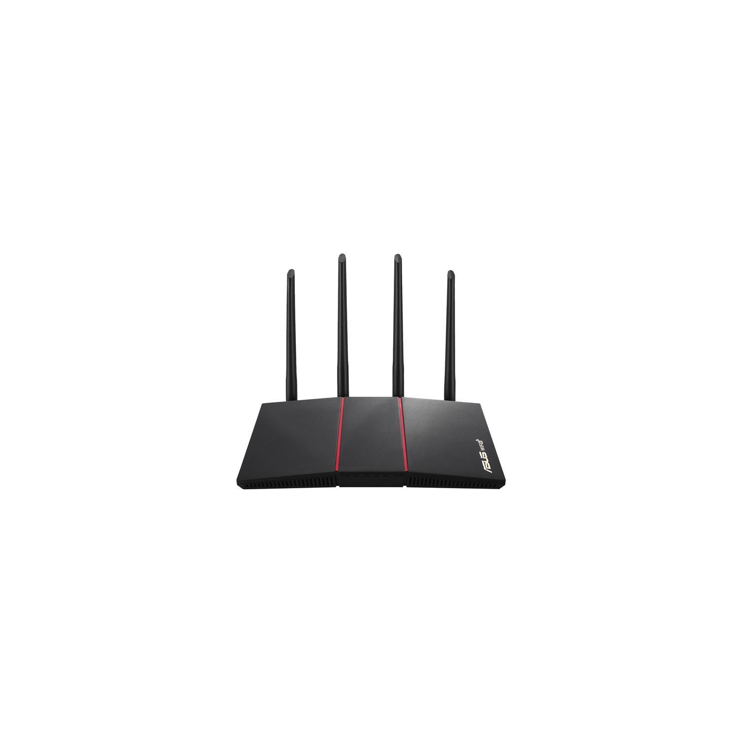 ASUS WIFI ROUTER AX1800 Dual Band 6 (802.11ax) Supporting MU-MIMO and OFDMA technology, with AiProtection Classic Network Security, Compatible with ASUS AiMesh System RT-AX55/CA(Black)