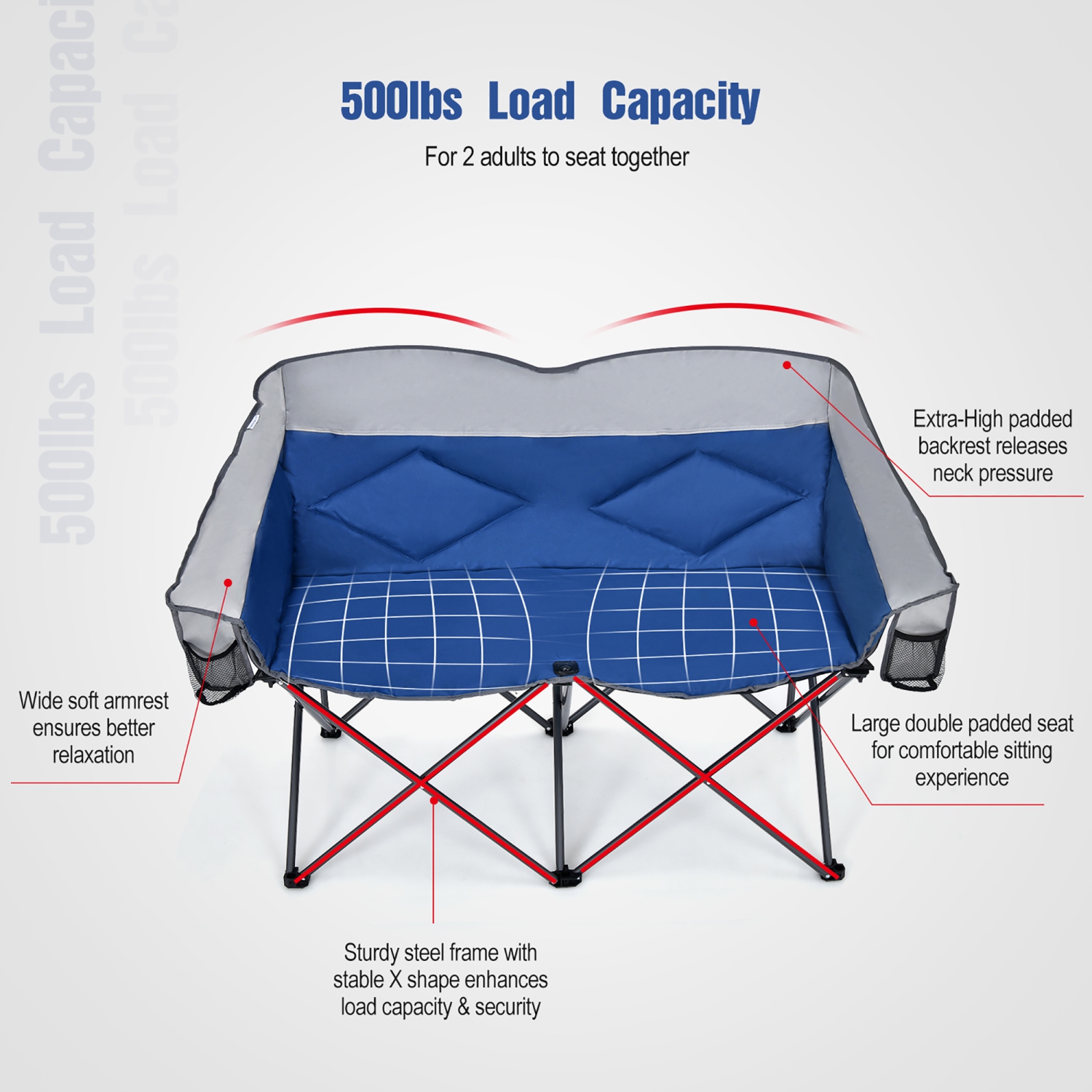 Costway Folding Camping Chair Loveseat Double Seat w/ Bags  Padded  Backrest Best Buy Canada