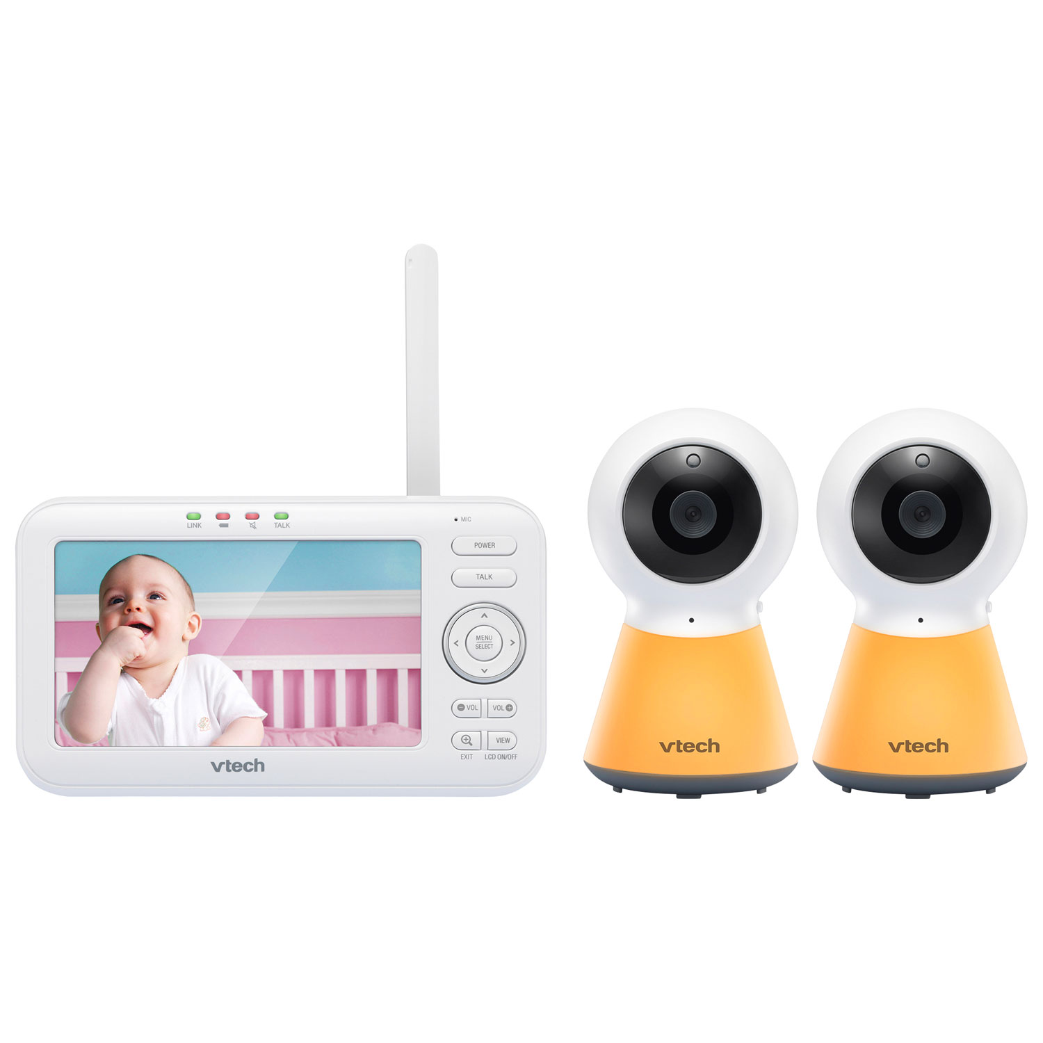 VTech 5" Video Baby Monitor with 2 Cameras, Night Light, Night Vison & Two-Way Audio (VM5254-2)