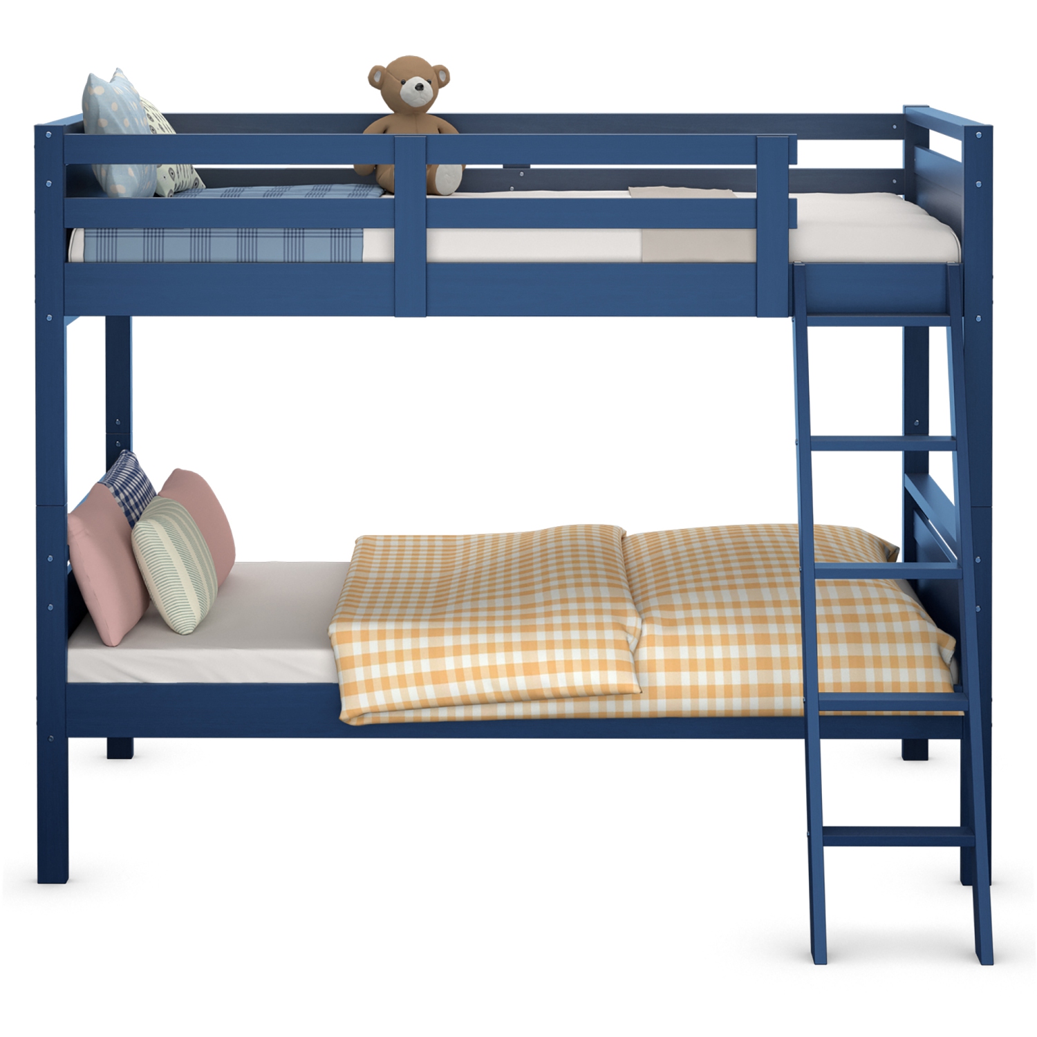 Costway Twin Over Twin Bunk Bed Convertible 2 Individual Beds Wooden