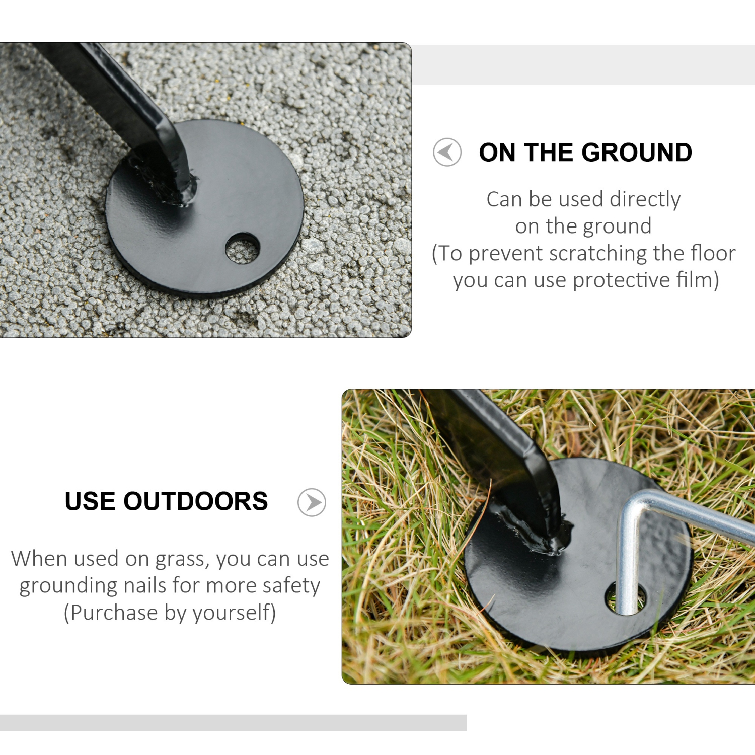 Hamac suspendu Outsunny support de chaise hamac support C support robuste en acier pour hamac suspendu chaise pivotante à l'intérieur/l'extérieur