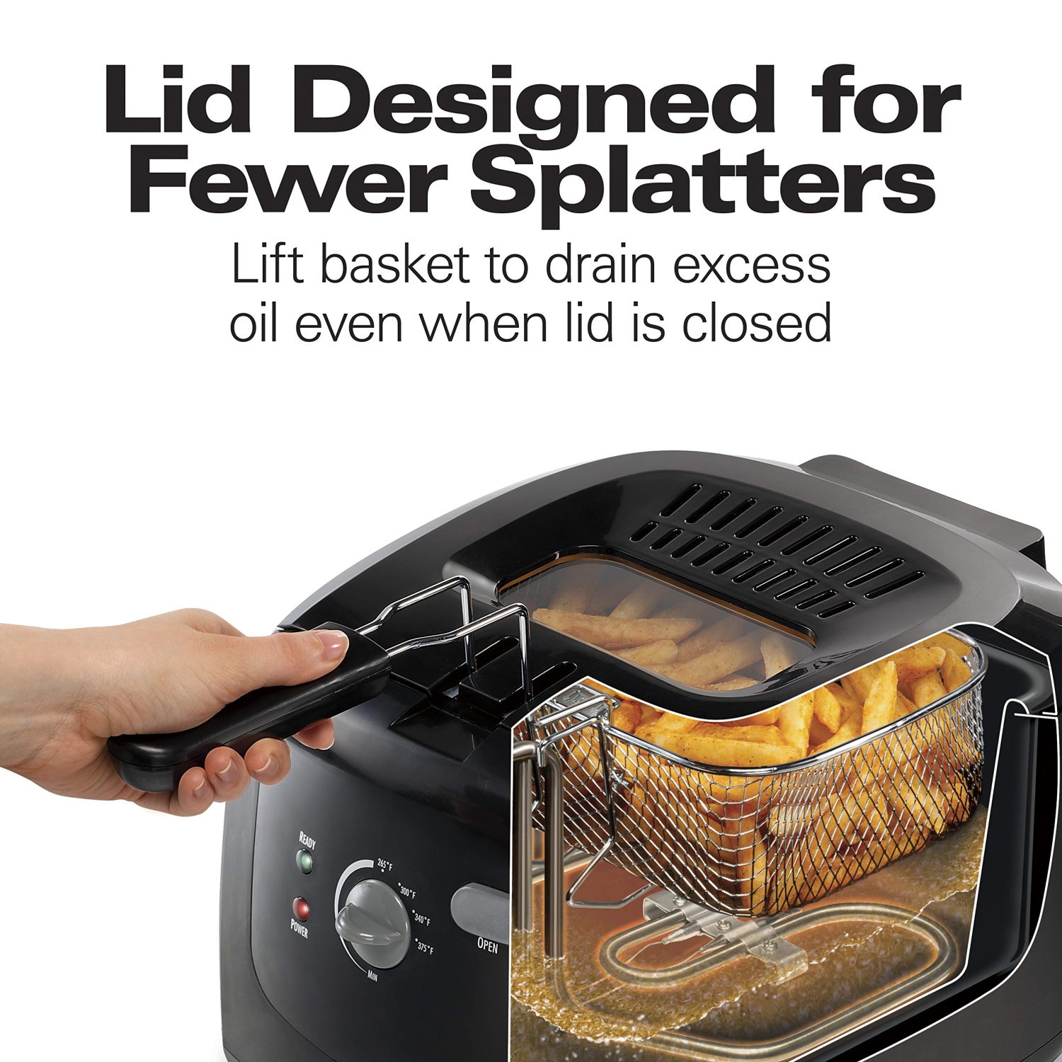 Hamilton Beach Oil Capacity Deep Fryer with Cool Touch Sides