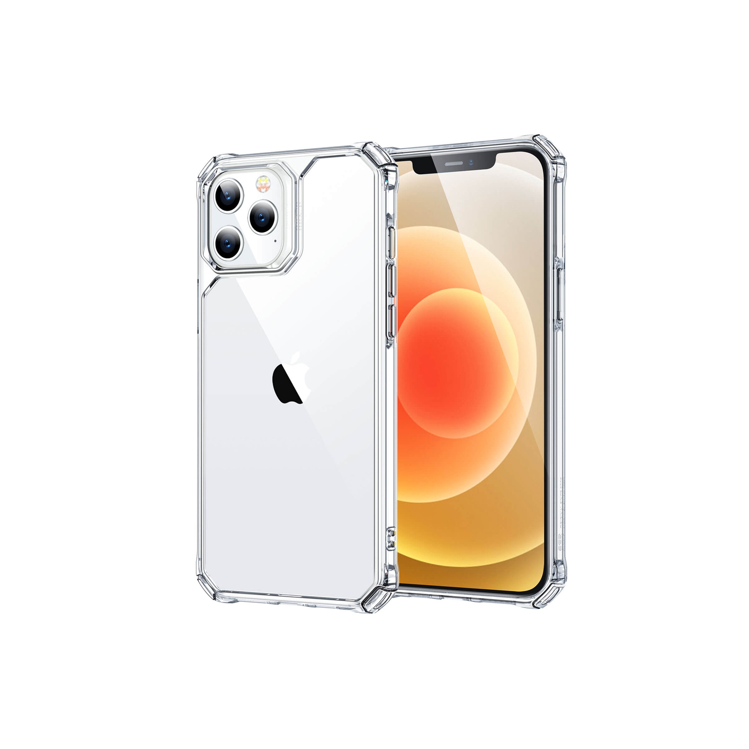 Étui transparent en TPUR d’Exian avec coins protecteurs transparents pour iPhone 12 Pro Max