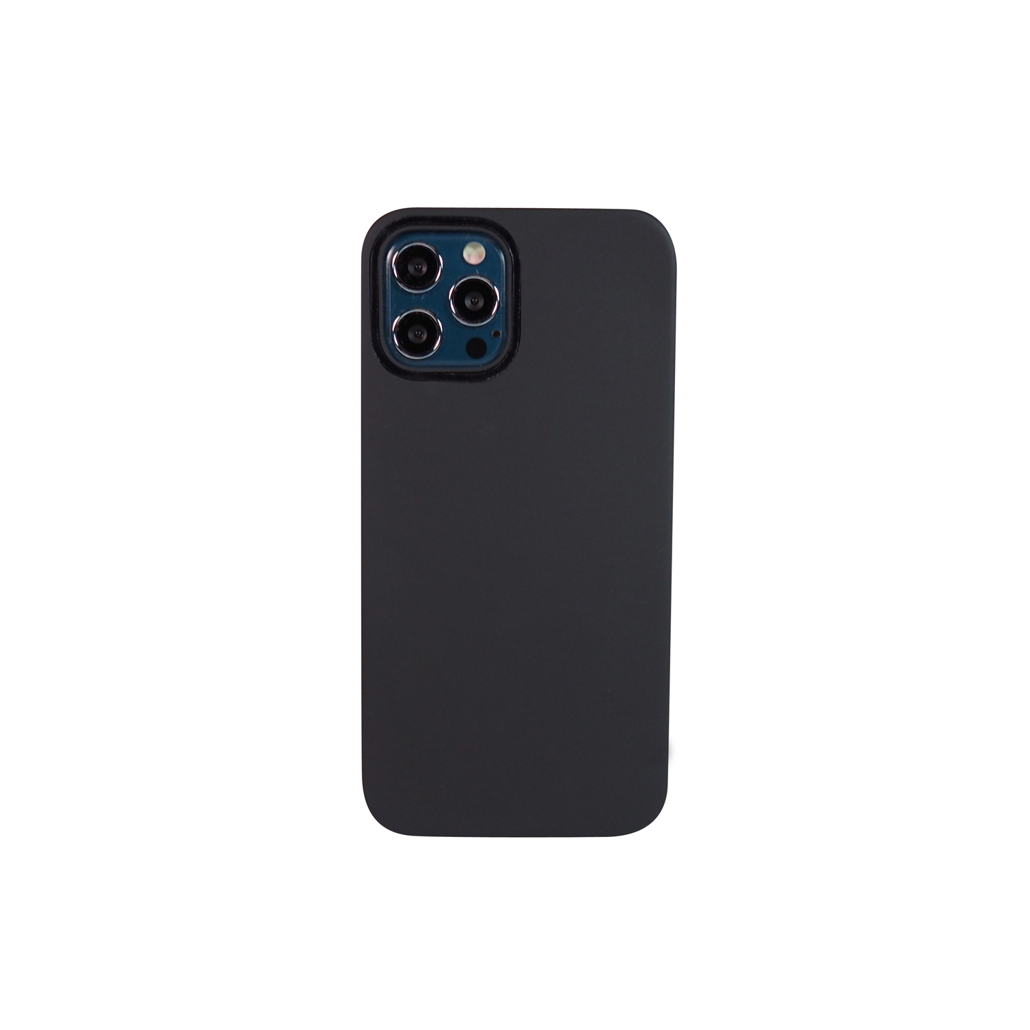 Étui en TPUR doux au fini noir mat d’Exian pour iPhone 12/12 Pro