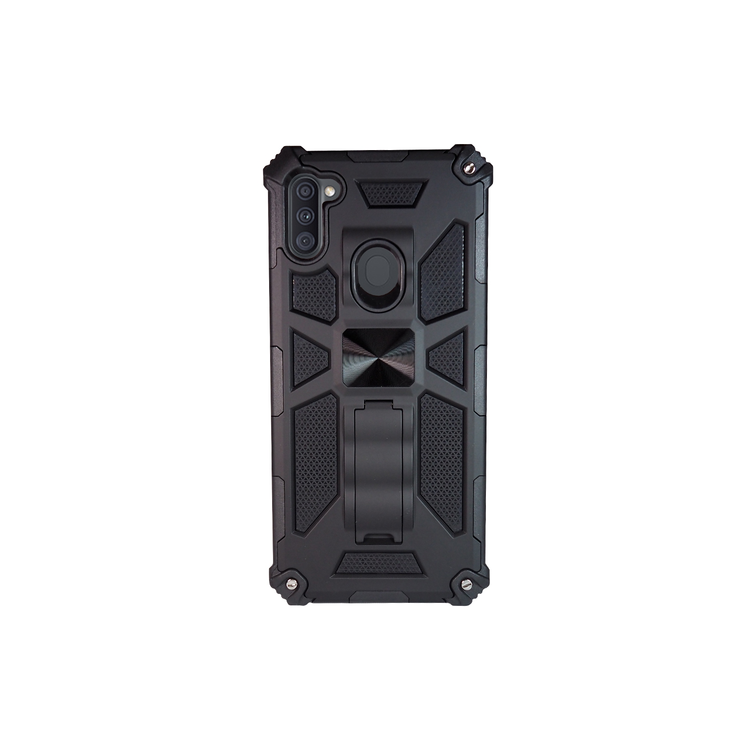 Étui avec support et support magnétique en métal noir d’Exian pour Galaxy A11 2020 de Samsung