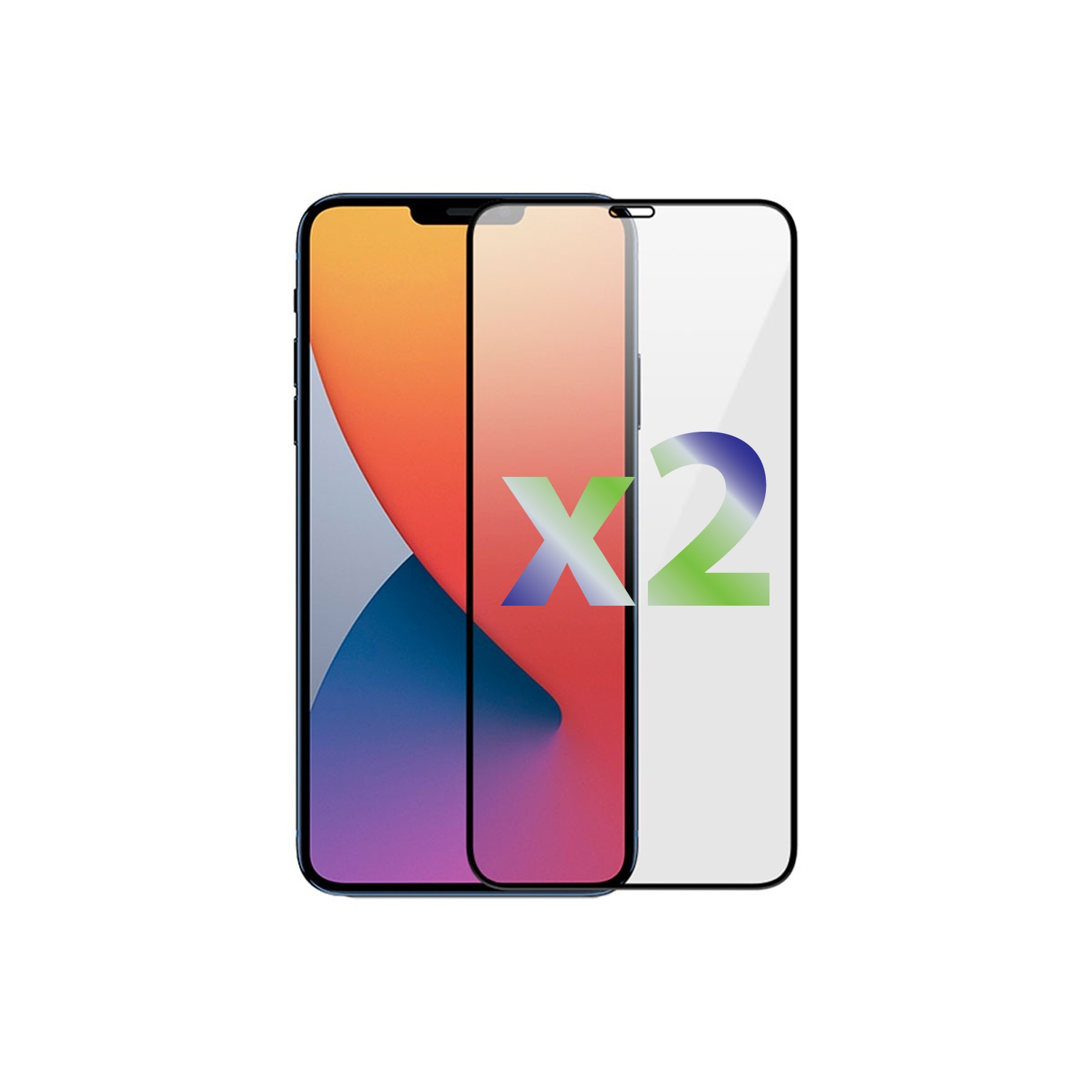 Protecteurs d’écran en verre trempé d’Exian, 2/paquet pour iPhone 12/12 Pro