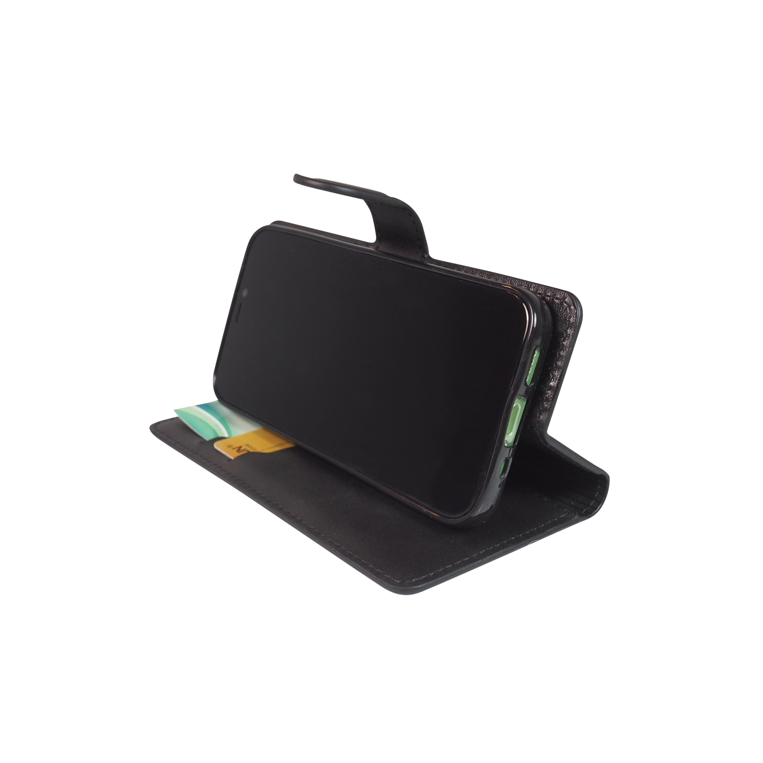 Portefeuille en similicuir en polyuréthane d’Exian noir pour iPhone 12/12 Pro