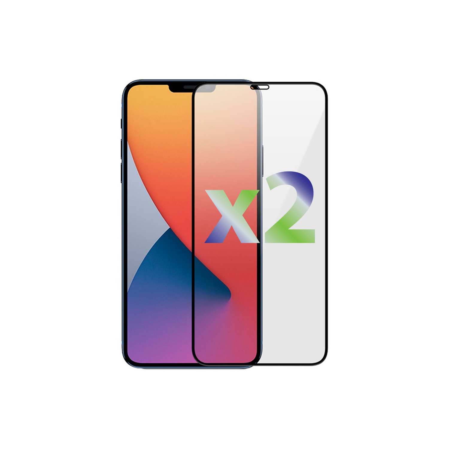 Exian Tempered Glass Full Glue Edge to Edge Screen Proectors 2/Pkg for iPhone 12 Pro Max