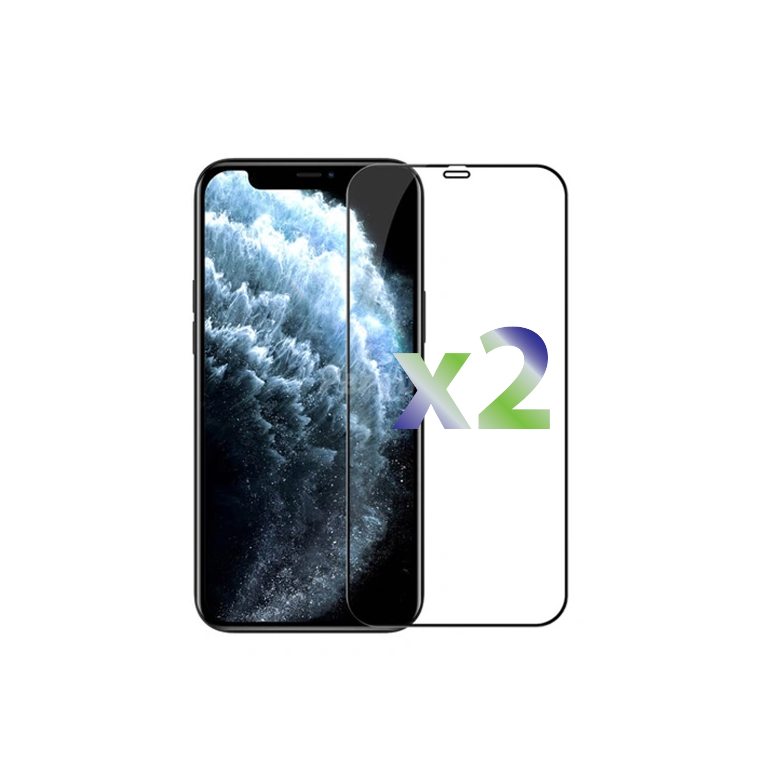Exian Tempered Glass Full Glue Edge to Edge Screen Proectors 2/Pkg for iPhone 12 Mini