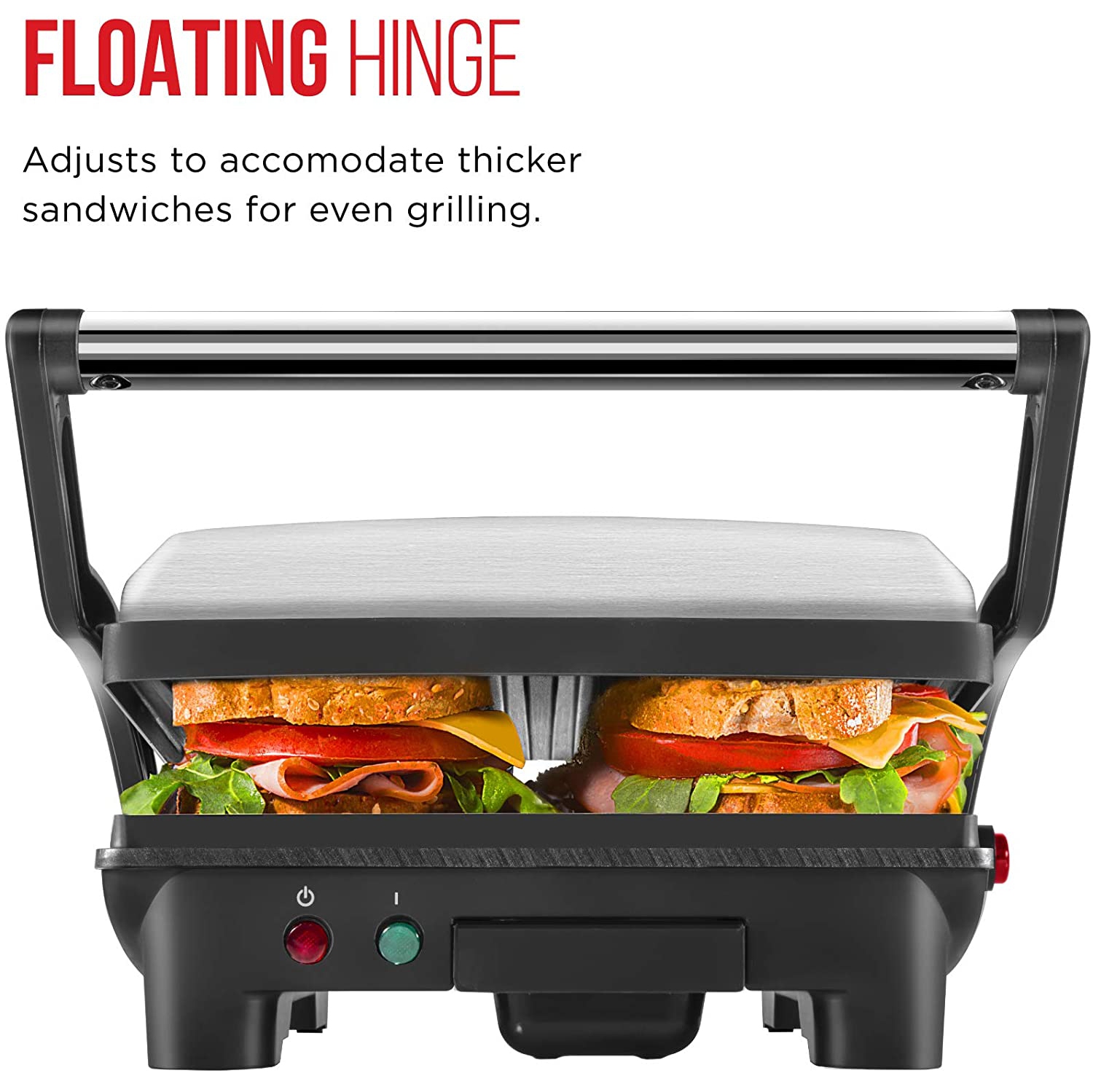 Chefman Panini Press Grill and Gourmet Sandwich Maker, Non-Stick