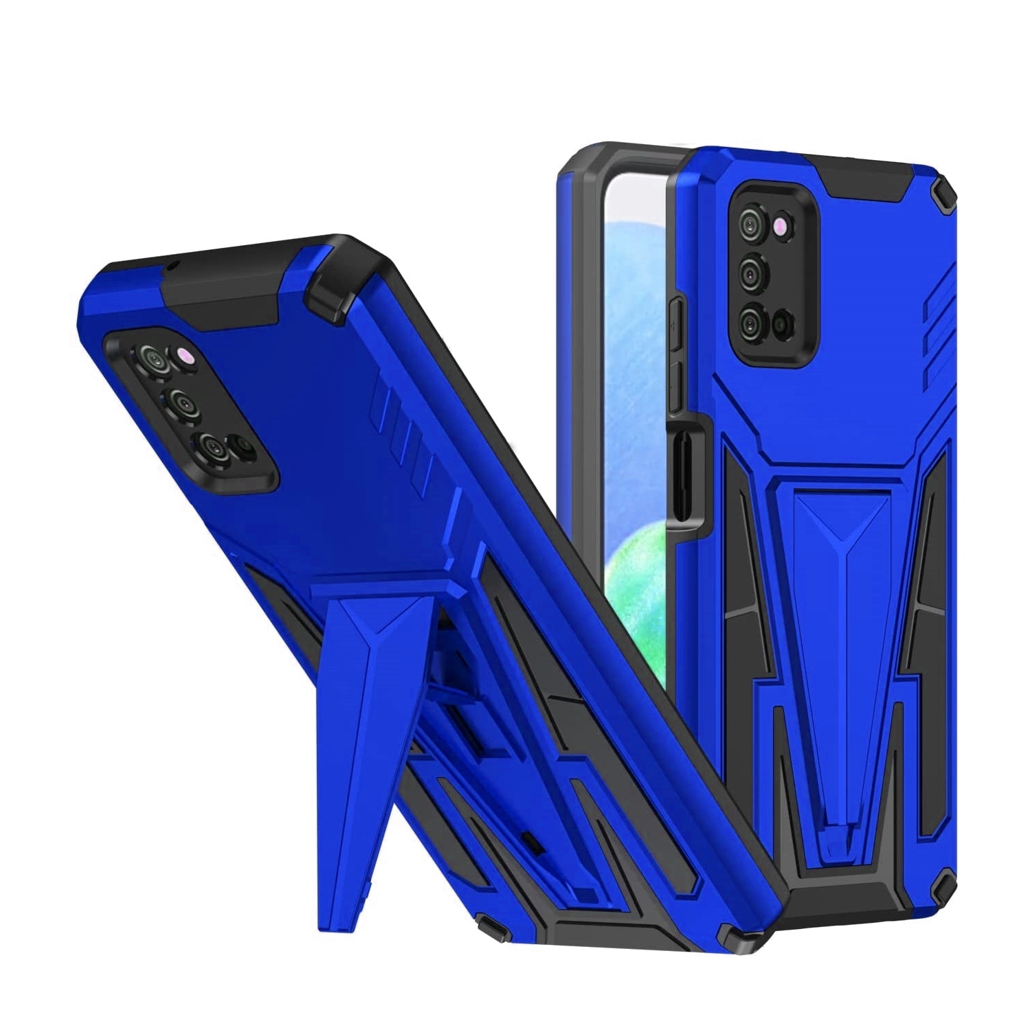 【CSmart】 Shockproof Heavy Duty Rugged Defender Hard Case Kickstand Cover for Samsung Galaxy A52 5G, Blue