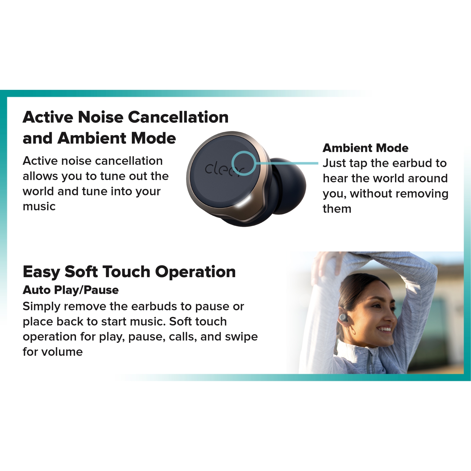 Cleer Audio ALLY PLUS True Wireless Earbuds – Bluetooth 5.0 Noise