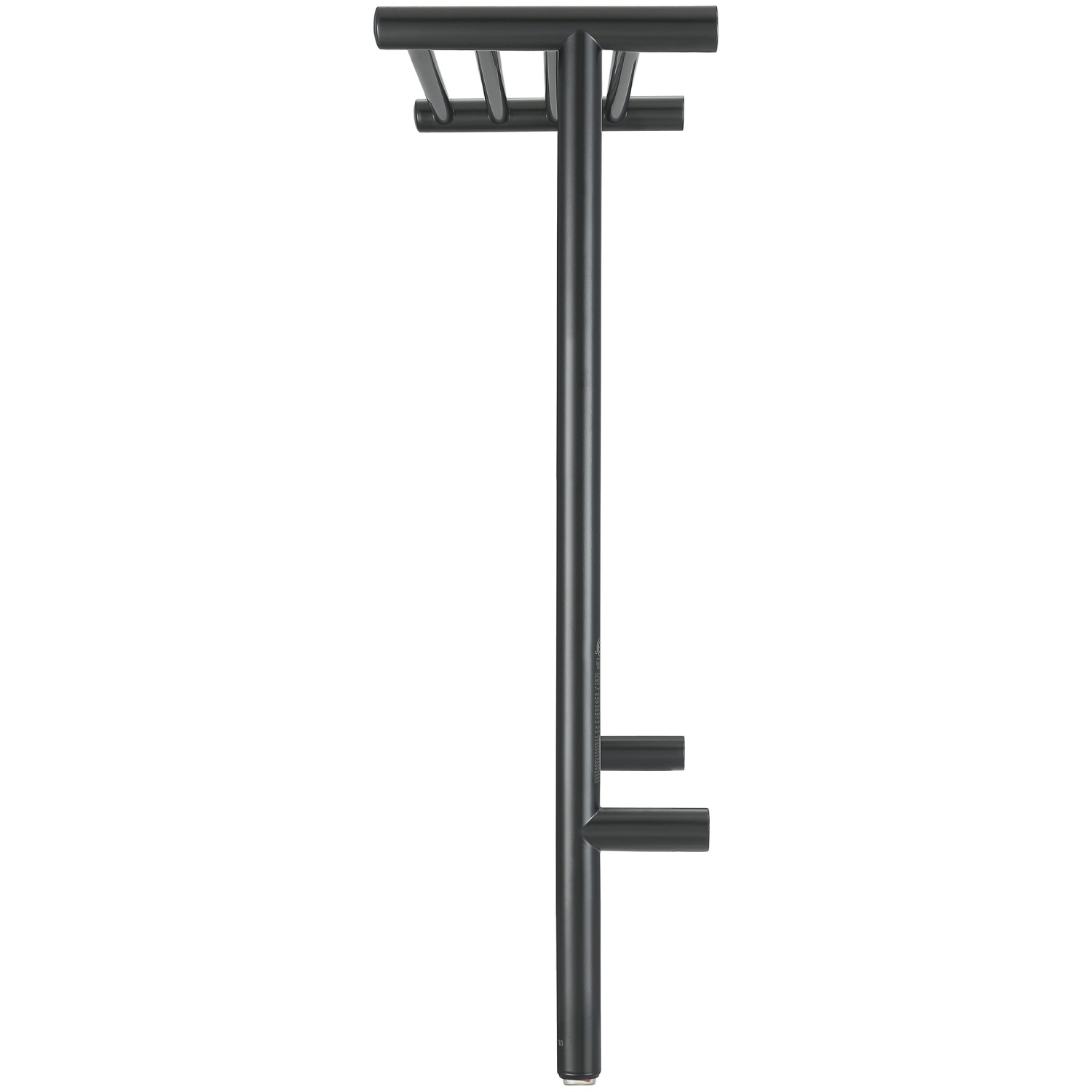 Ancona Miazzo 5-Bar Electric Wall Mount Plug-In and Hardwire Towel Warmer with Shelf in Matte Black