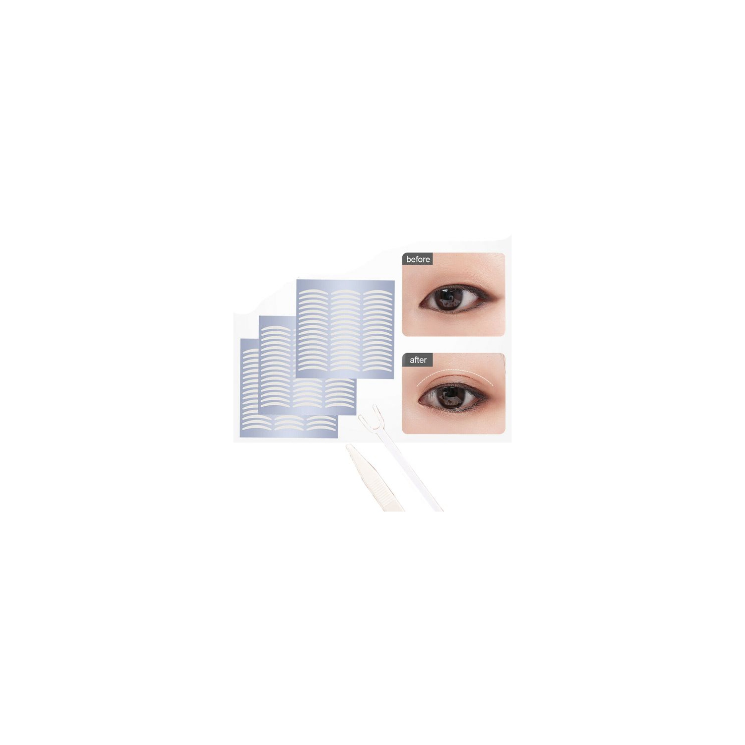 1000PCS Eyes Stickers, Net Type Thin Length Double Eyelid Tape Eye Cosmetic Makeup Tools With Tools