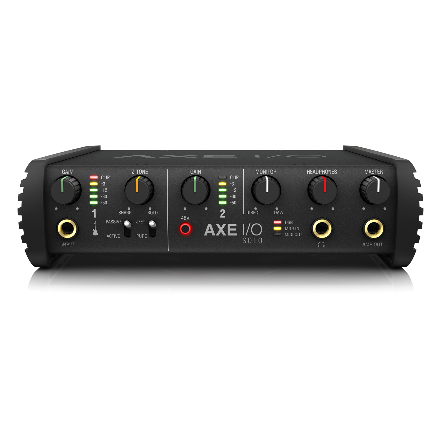 Interface audio/MIDI USB 2 x 3 AX I/O Solo d’IK Multimedia avec effet de tonalité de guitare