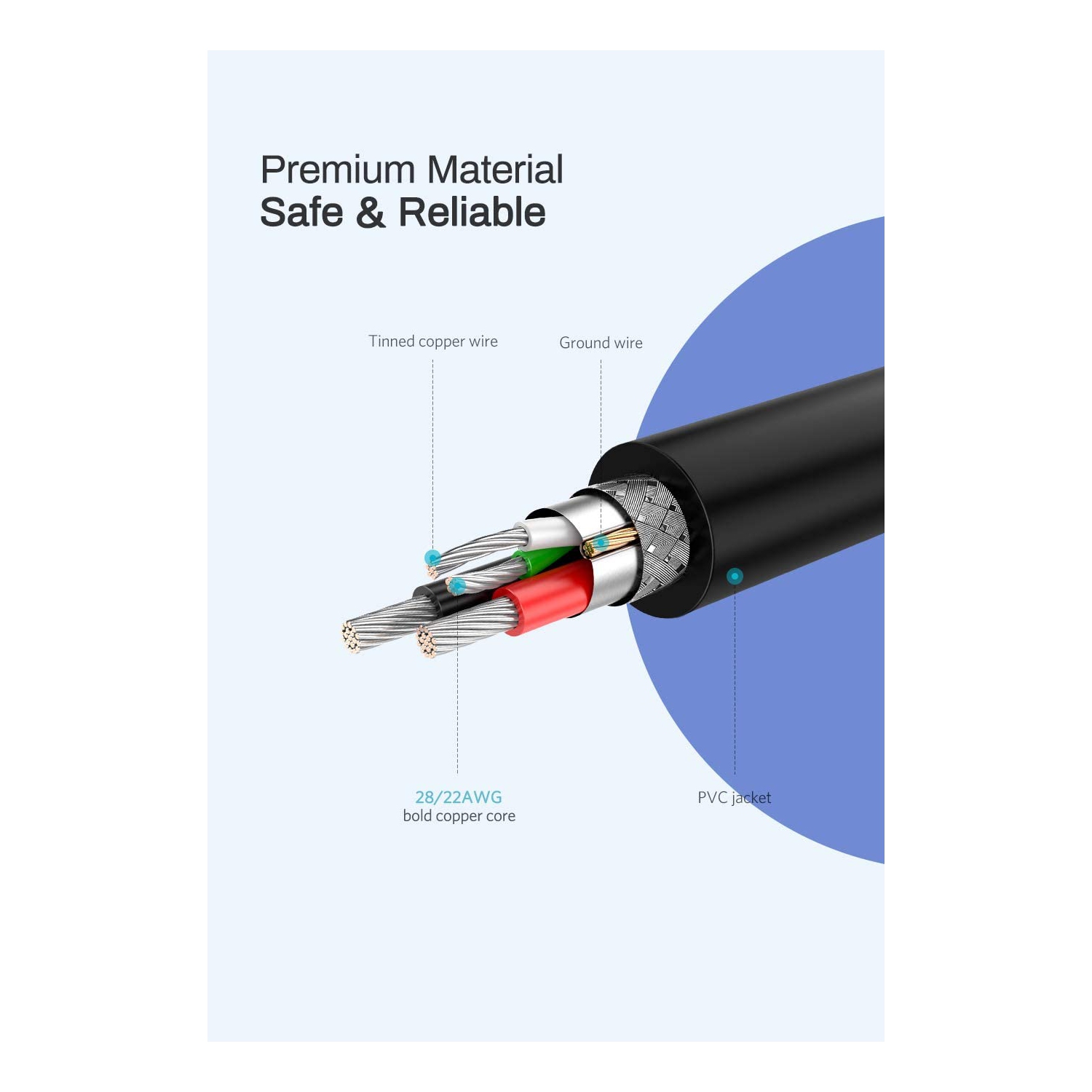 Ugreen Micro USB Data and Charge Cable, Black, 1 Meter