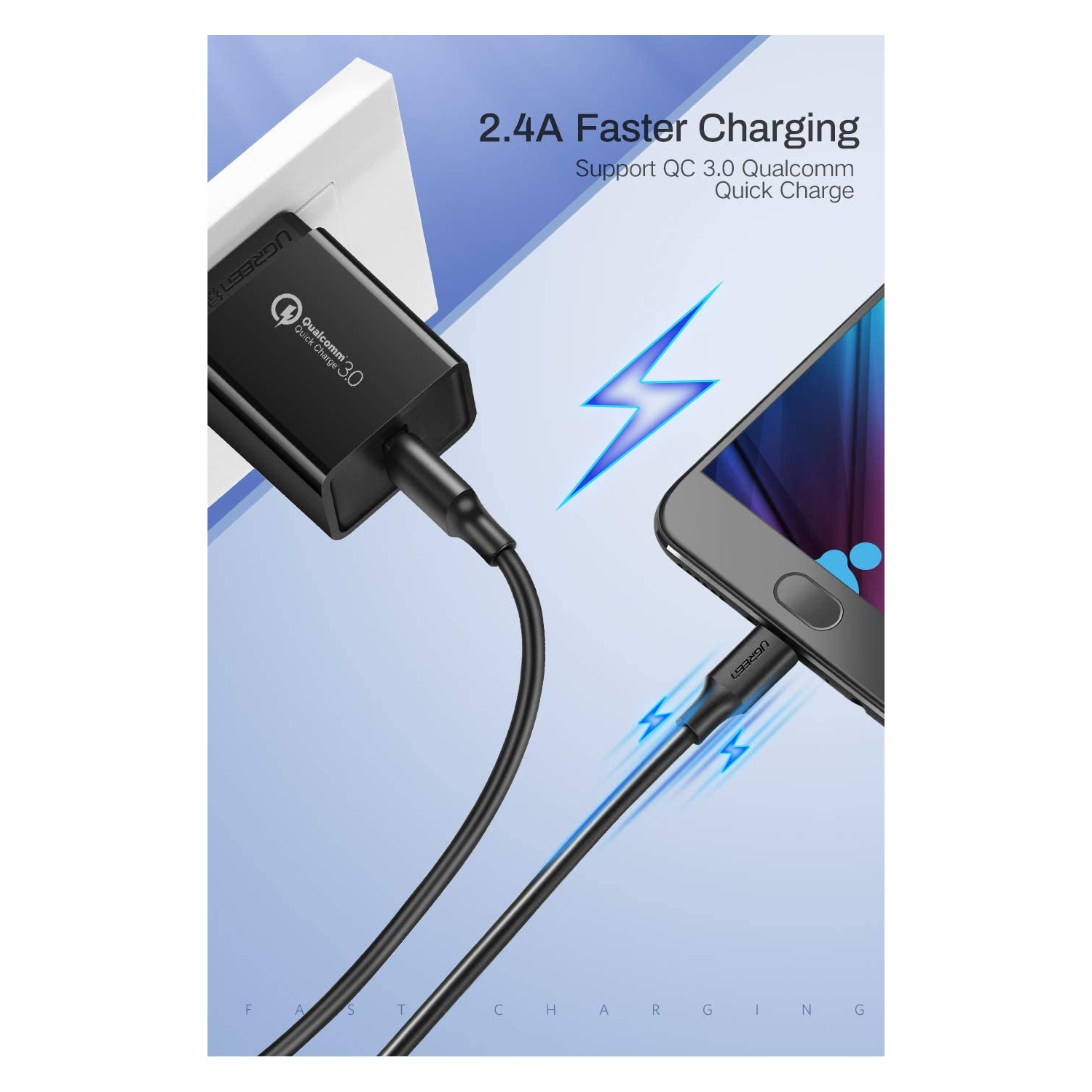 Ugreen Micro USB Data and Charge Cable, Black, 1 Meter