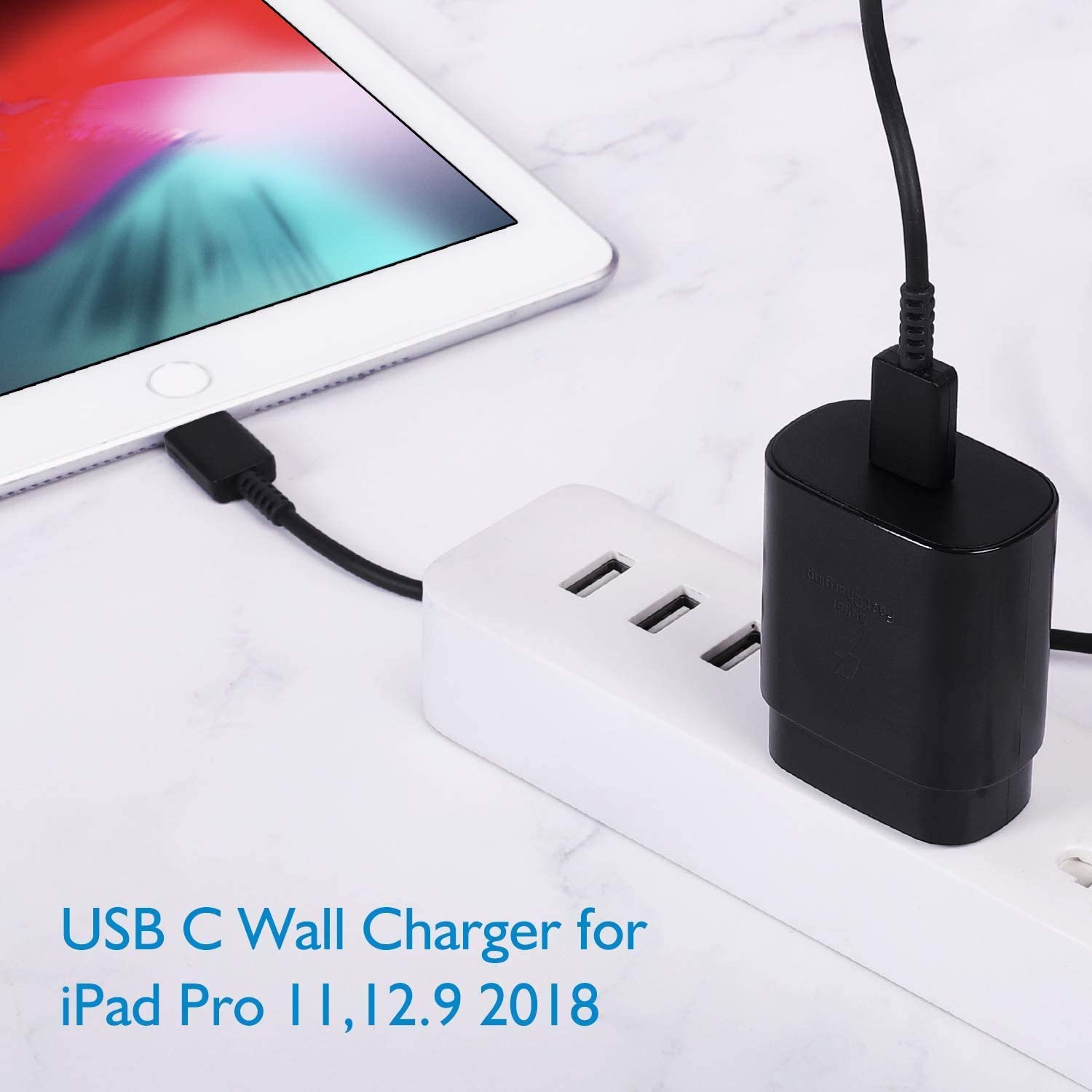 COGA Canada - 25W Super Fast Wall Charger + USB-C 3.5 Cable Samsung Galaxy S20/S21/S21+/S21Ultra/S10 5G /Note 10/Note 10 Plus/Note 20/S9 S8/S10e,iPad