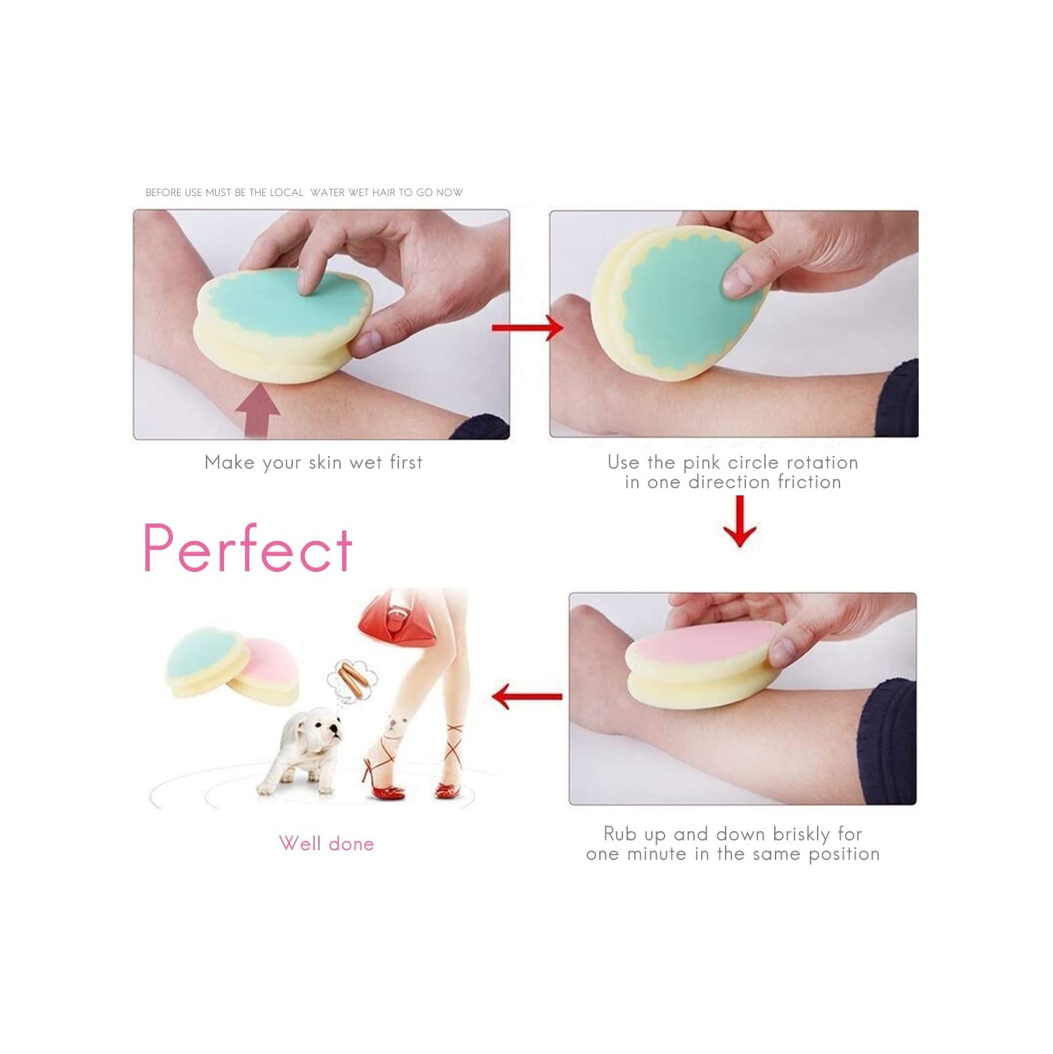 ISTAR Double Sided Painless Waxing Pad Hair Removal Sponge