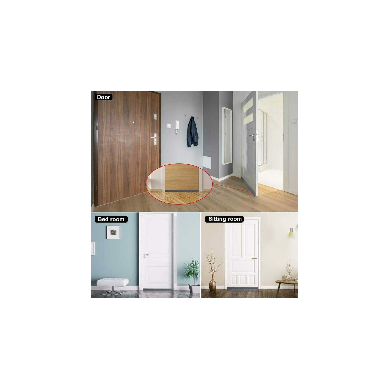 Door Seal Strip 1 Meter/3.3 feet Door Strip Bottom for Doors Silicone Sealing Sticker Adhesive for Doors and Windows Gaps