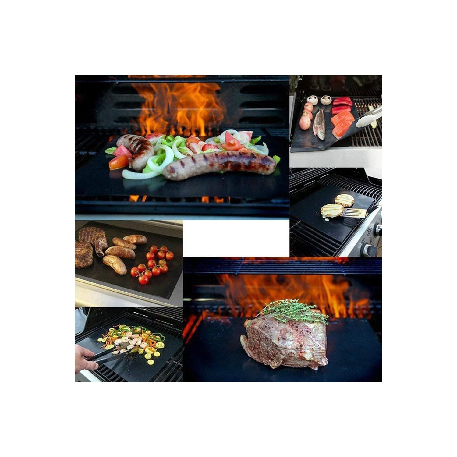 Tapis de cuisson antiadhésif pour barbecue extérieur, réutilisable et facile à nettoyer fonctionnant au gaz