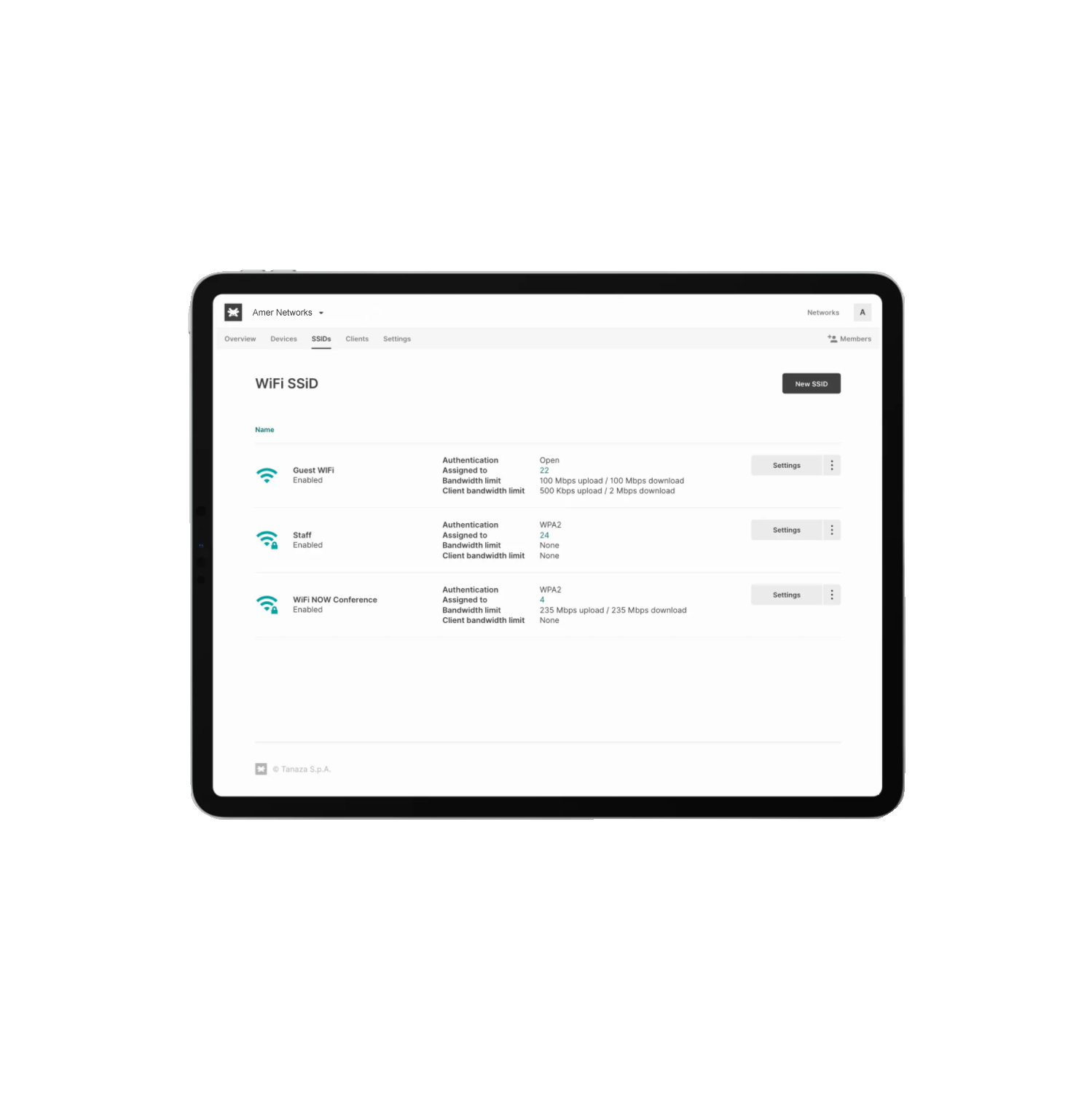 Tanaza Powered Cloud Managed IEEE 802.11ac Access Point - Amer Networks WAP1000T