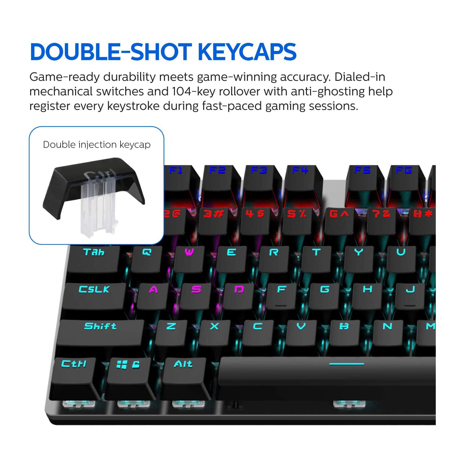 Philips Wired Mechanical RGB Gaming Keyboard | 16 Ambiglow Chroma FX & Customizable Key Light Maps | Anti-Ghosting, N-Key Rollover | Quick-Trigger,