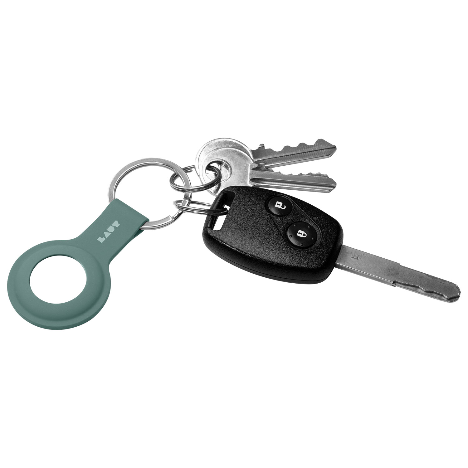 Étui à étiquette Huex de LAUT avec porte-clés pour AirTag - Vert sauge