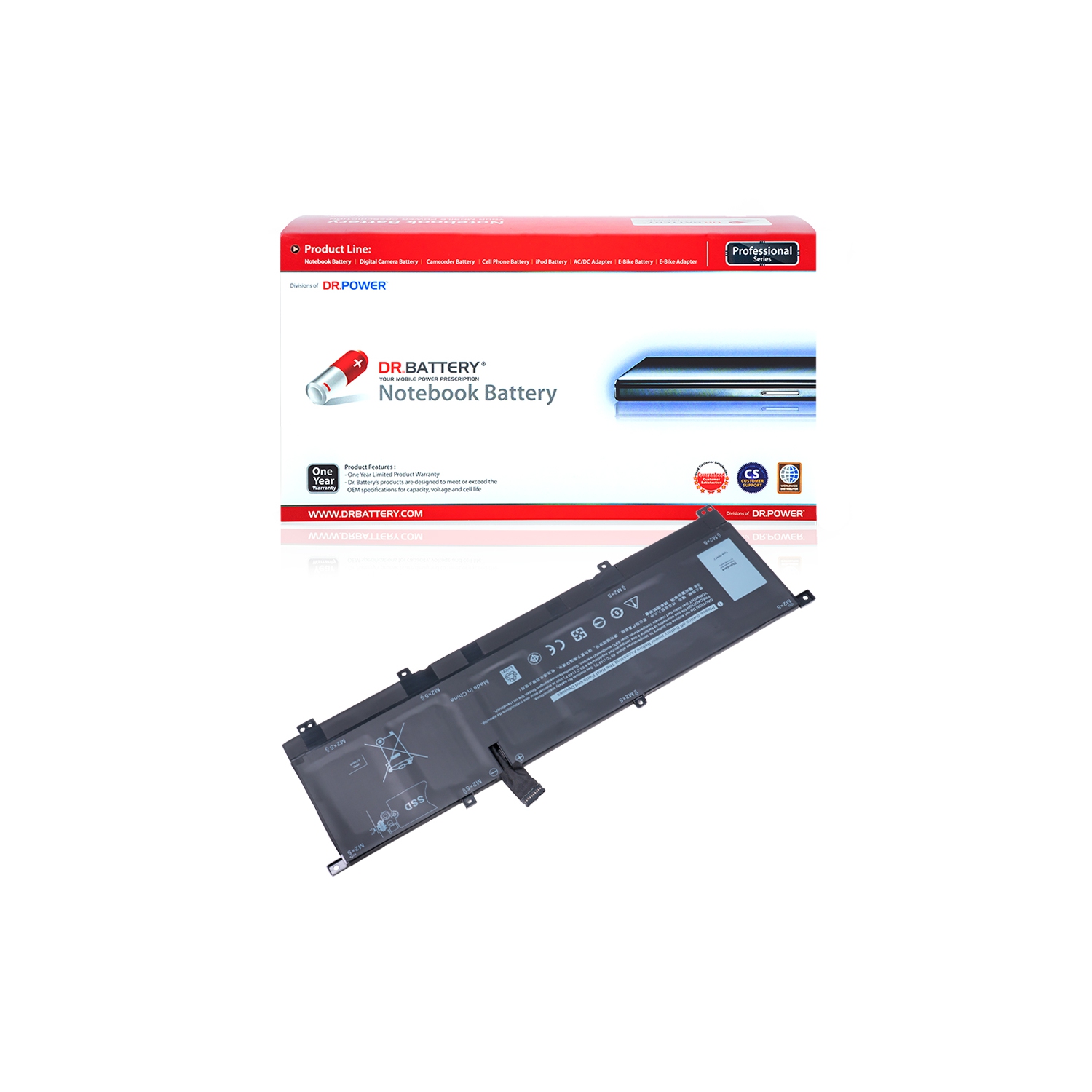DR. BATTERIE - Remplacement pour Dell XPS 15 15-9575-D2601TS / 15-9575-D2605TS / 15-9575-D2801TS / TMFYT / 0TMFYT / 8N0T7