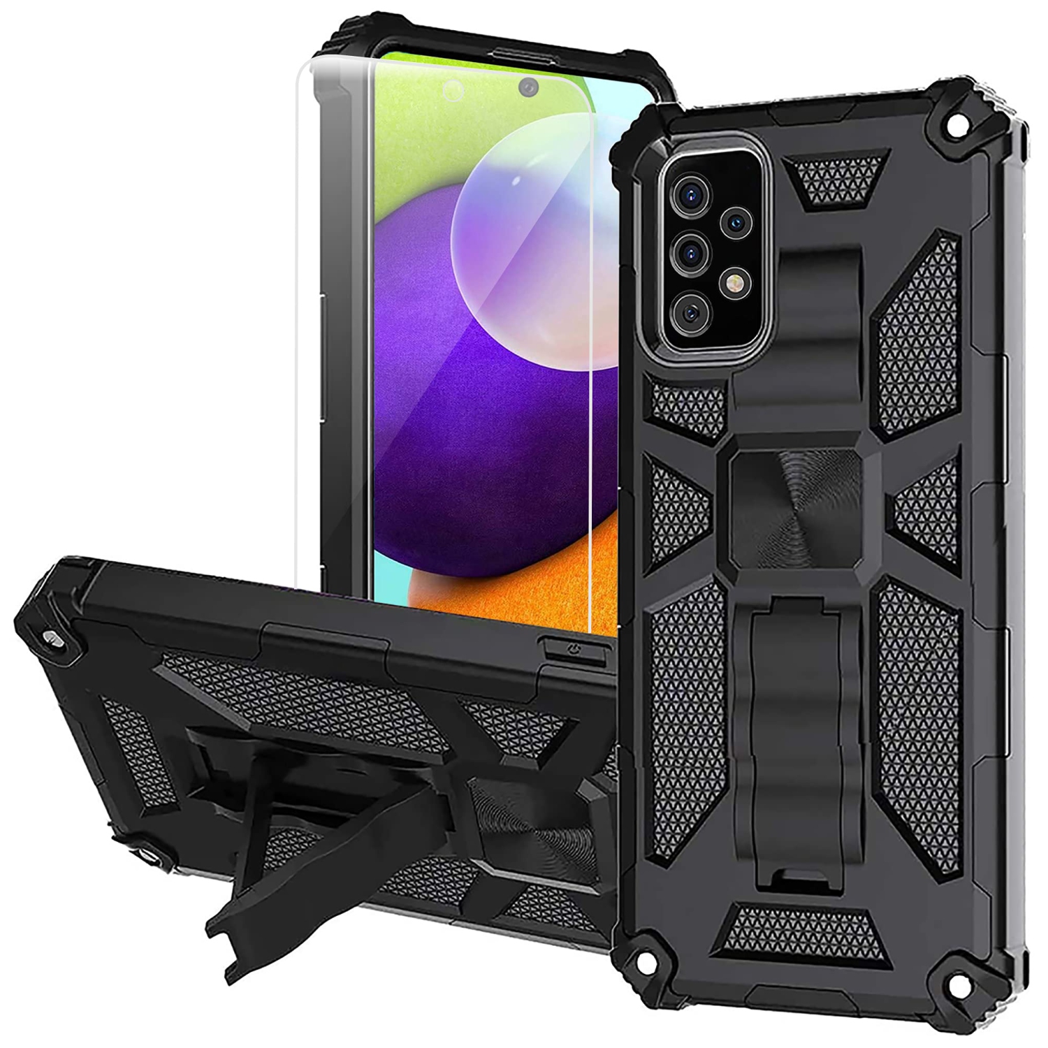 DMDMBATH for Samsung Galaxy A52 5G/4G Case (2021) with Screen Protector A52 Phone case Heavy Duty Dual Layer Silicone TPU Ha