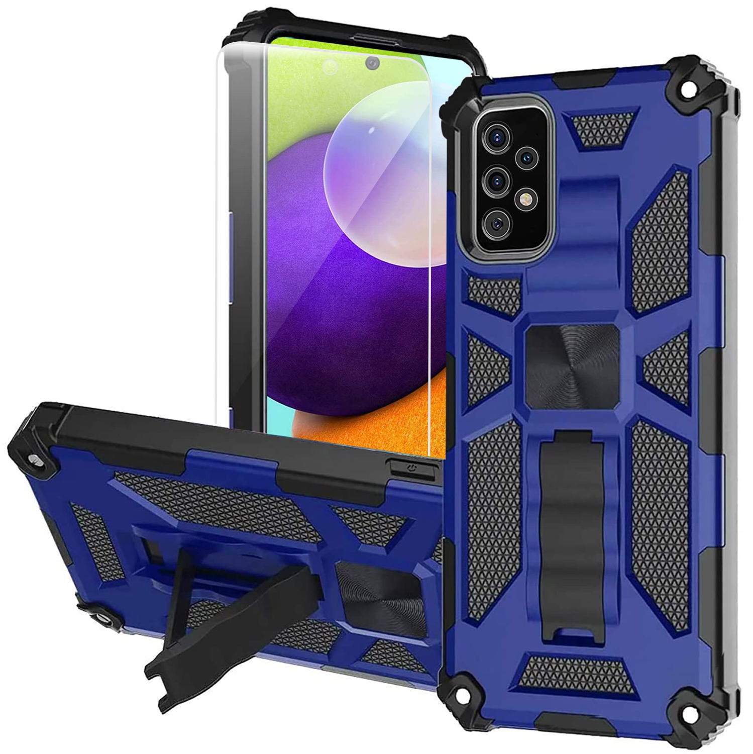 DMDMBATH for Samsung Galaxy A52 5G/4G Case (2021) with Screen Protector A52 Phone case Heavy Duty Dual Layer Silicone TPU Ha
