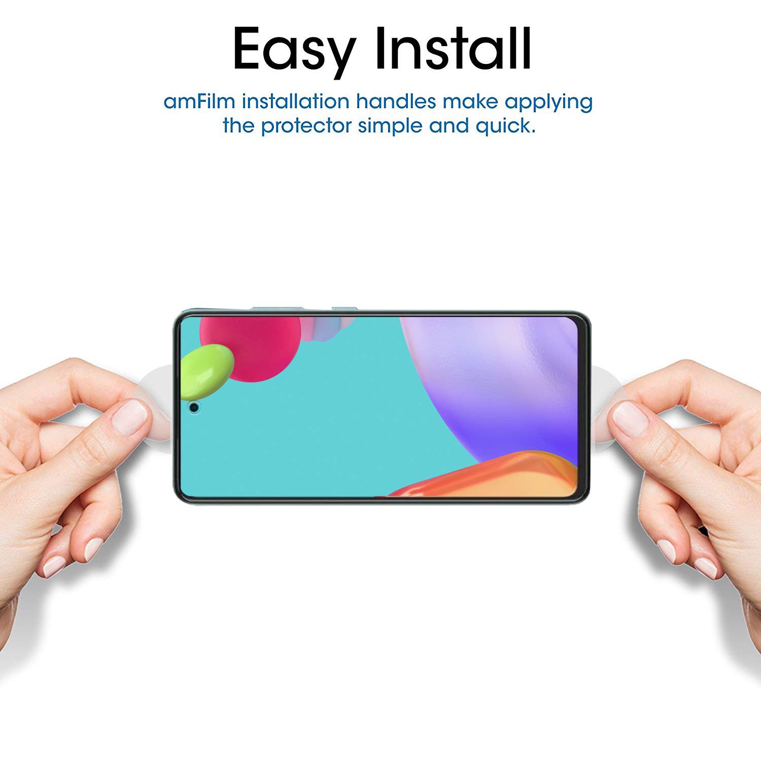 (3 Pack) amFilm Tempered Glass Screen Protector for Samsung Galaxy A52/ S20 FE 6.5'' with Easy Installation Handles, HD Clea