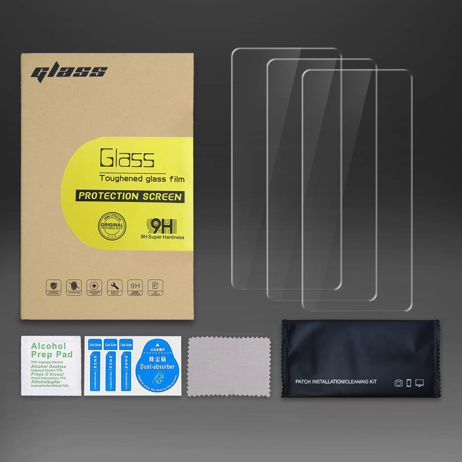 SCL Screen Protector Compatible with Samsung Galaxy A72/A71,9H Tempered Glass 3 Pack ,2.5D Rounded Edge,Anti-Scratch,Less-Fi