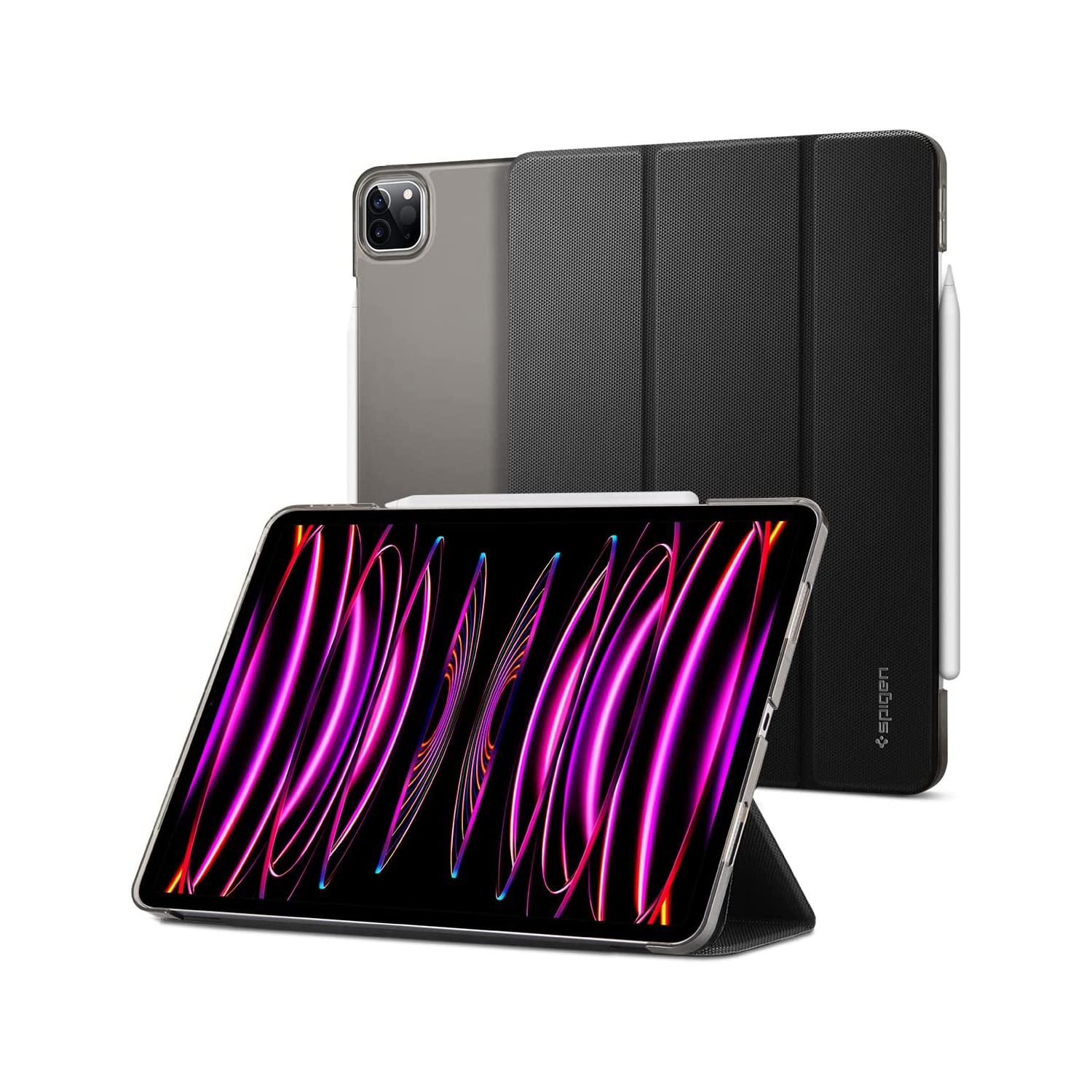 Spigen Liquid Air Folio Designed for iPad Pro 12.9 inch Case M2 6th Generation (2022) / 5th Generation (2021) - Black