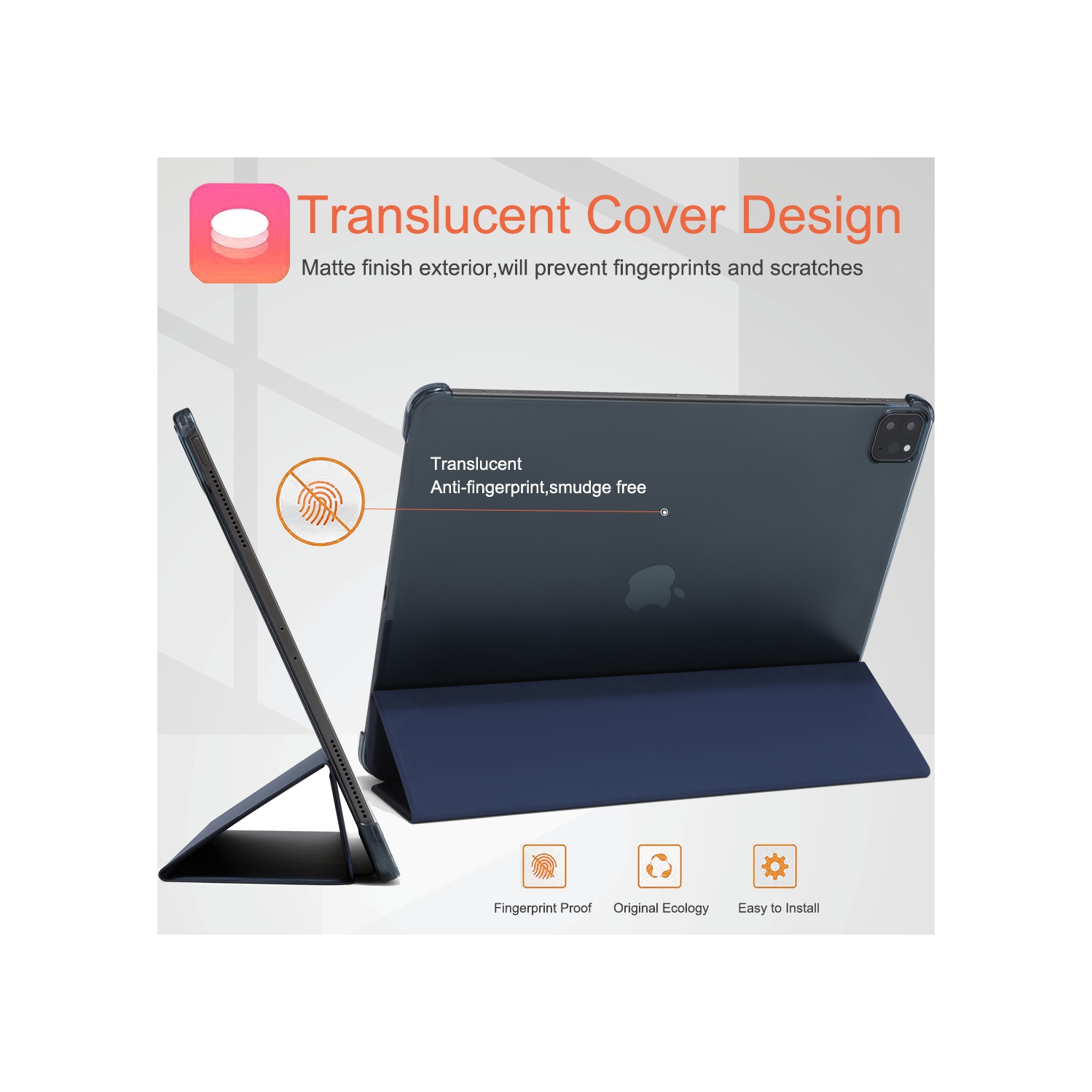 iPad Pro 12.9 Case 2022 2021 2020 2018, Slim Stand Hard Back Shell Smart Cover for iPad Pro 12.9 6th Generation 2022/ 5th Gen 2021/ 4th Gen 2020/ 3rd