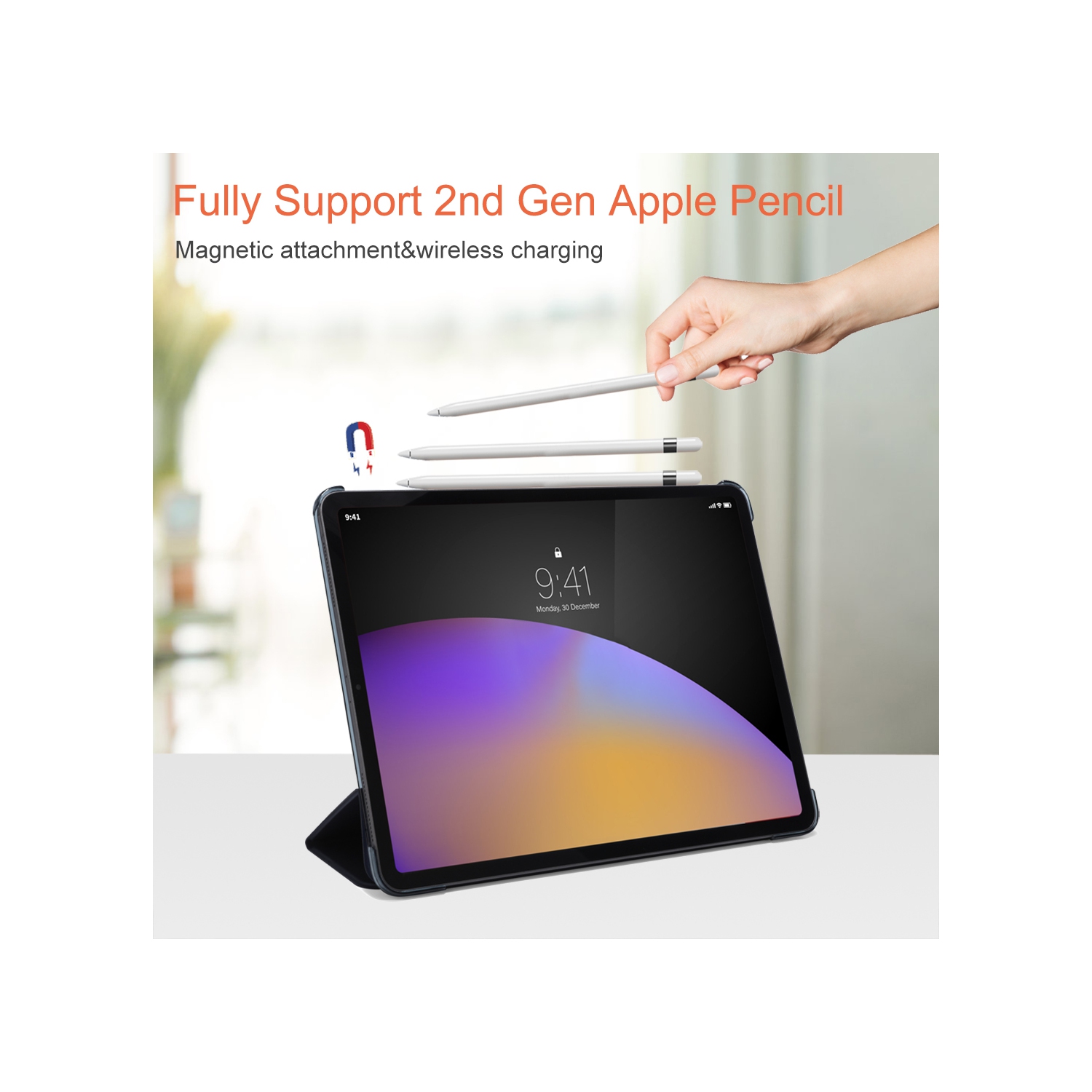 iPad Pro 12.9 Case 2022 2021 2020 2018, Slim Stand Hard Back Shell Smart Cover for iPad Pro 12.9 6th Generation 2022/ 5th Gen 2021/ 4th Gen 2020/ 3rd