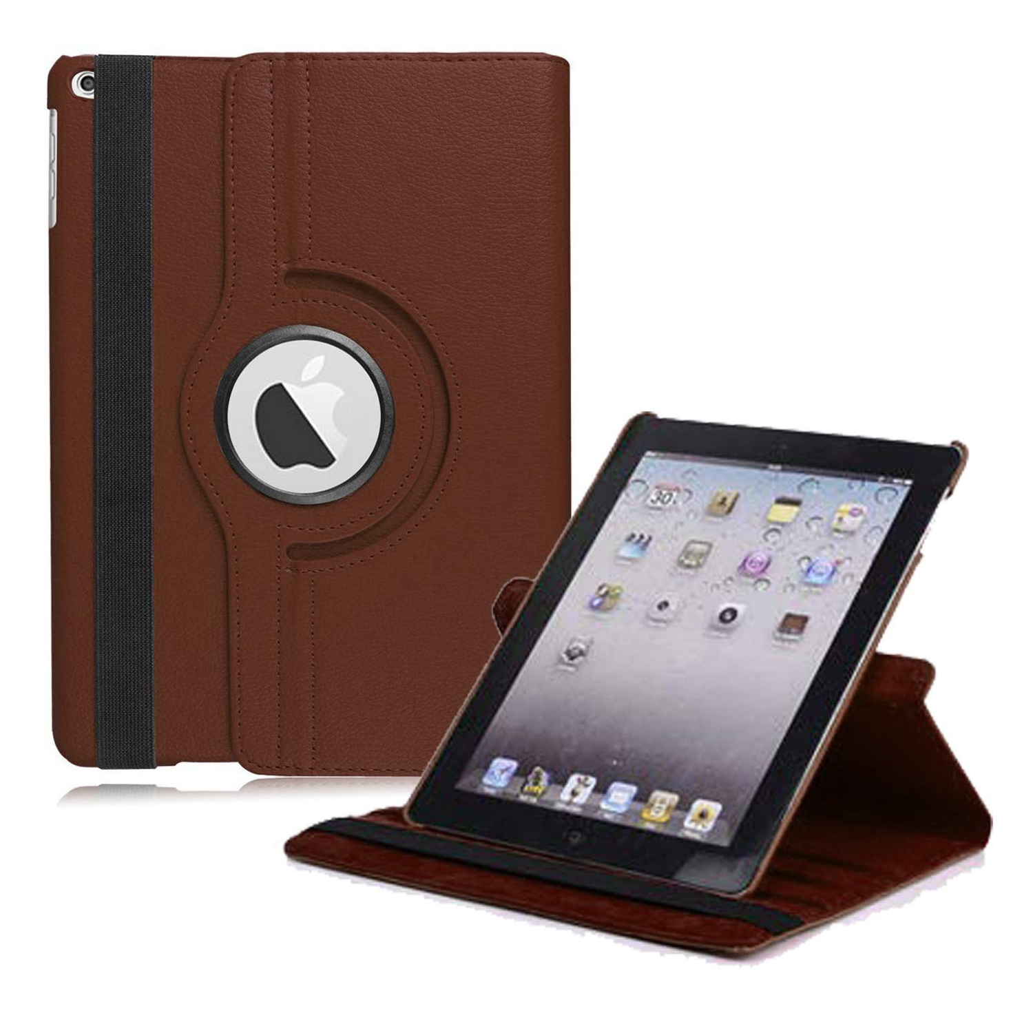 Nouvel étui en cuir pour iPad 2017 9,7 po/iPad Air 2, étui intelligent avec support pivotant sur 360 degrés et fonction de veille automatique pour