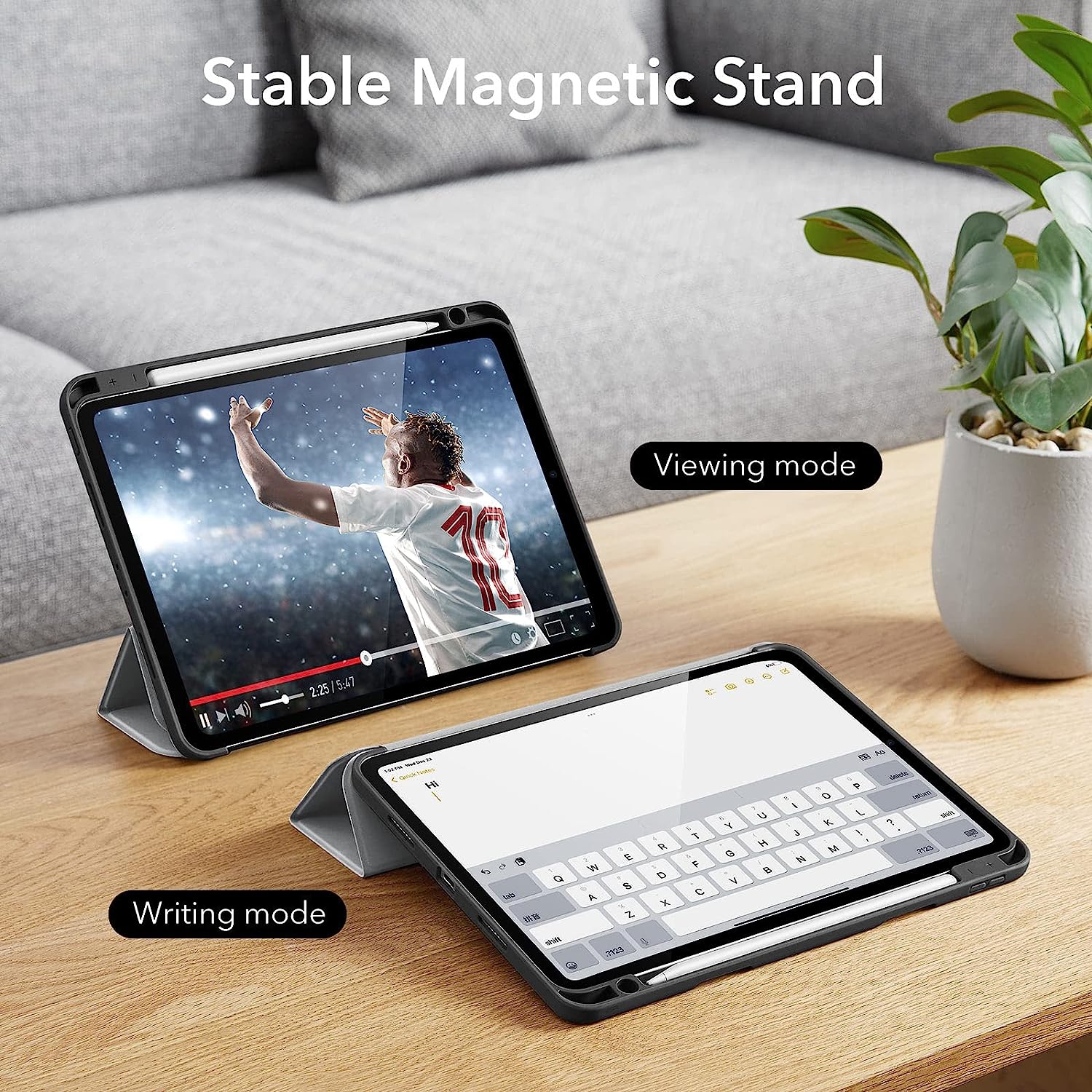 iPad Pro 11 2021 Case with Pencil Holder, iPad Pro 3rd Generation 11 Inch Case with Flexible Back Cover, Portrait and Landscape Stand, Rebound Series