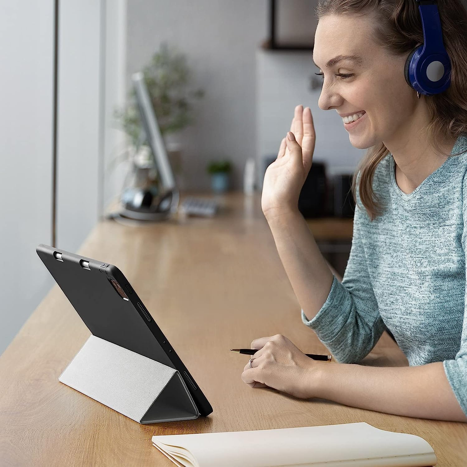 iPad Pro 11 2021 Case with Pencil Holder, iPad Pro 3rd Generation 11 Inch Case with Flexible Back Cover, Portrait and Landscape Stand, Rebound Series