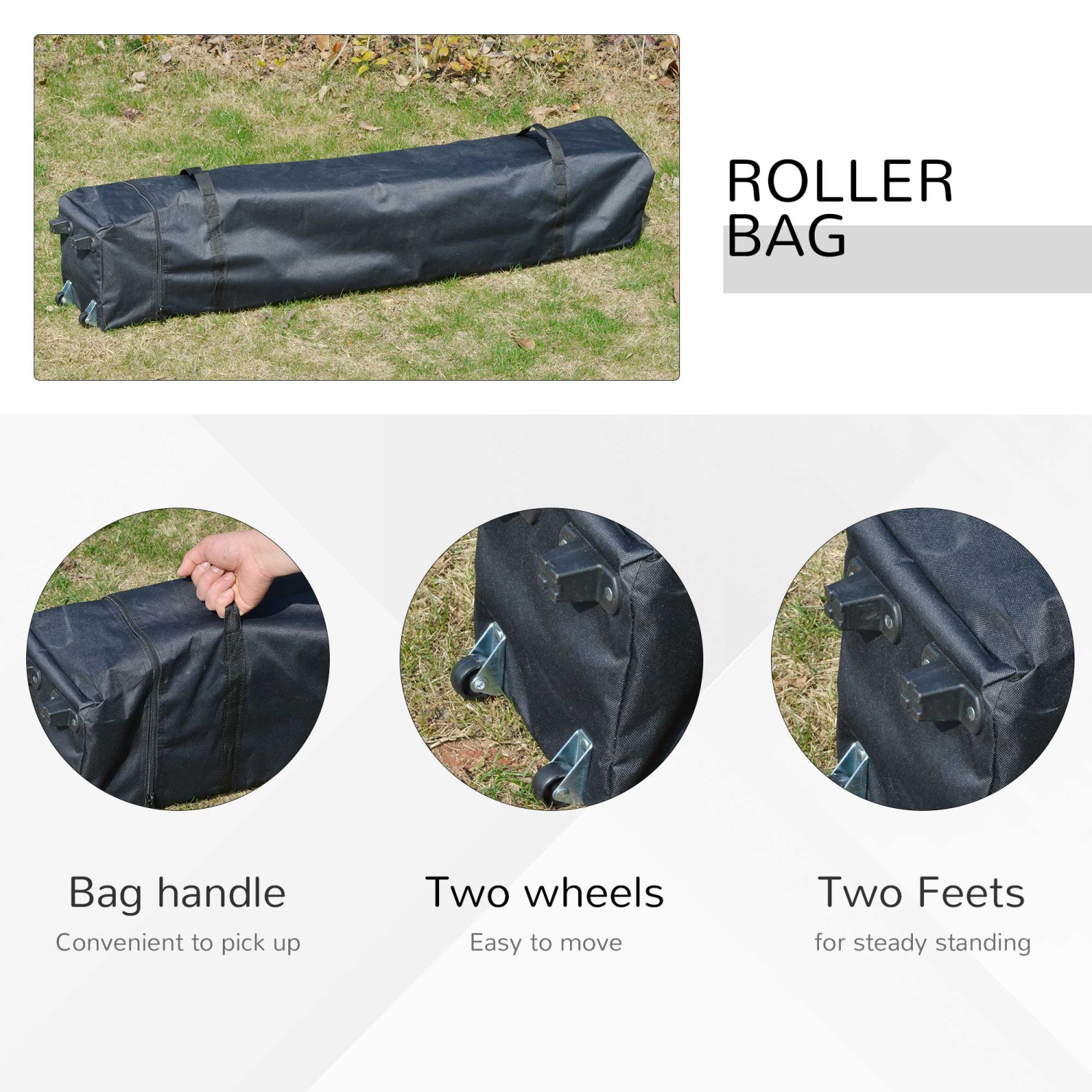 Outsunny 10' x 10' Pop-Up Canopy Tent Outdoor Party Tent with Mesh Sidewalls, 3-Level Adjustable Height, Roller Bag, Silver