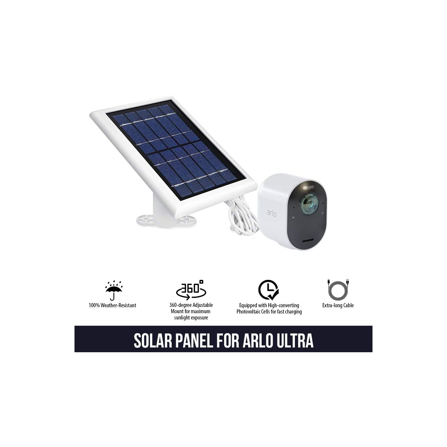 Câble de Panneau Solaire 3.9m Arlo Ultra/Ultra 2, Arlo Pro 3/4