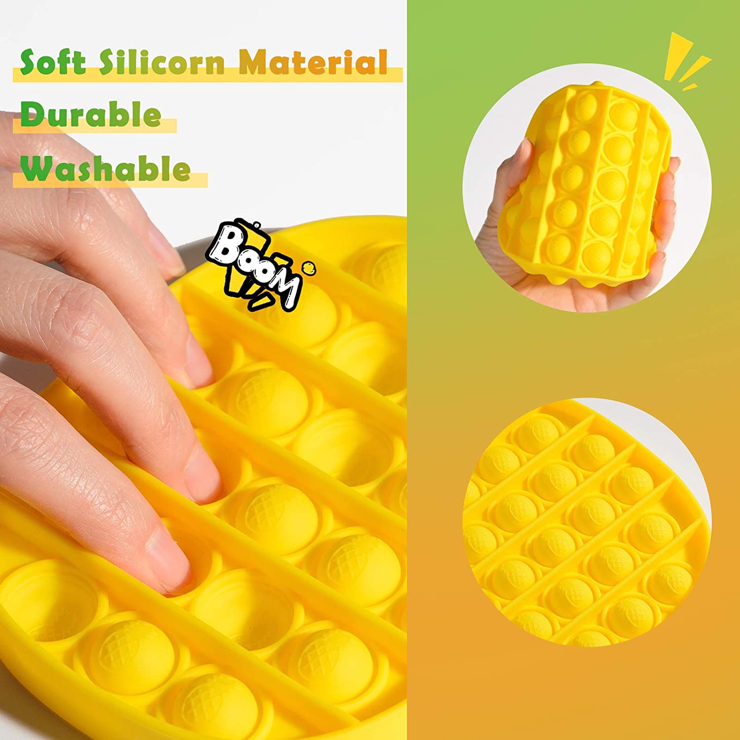 Jouet Pop Bubble Fidget Push d'ananas [Sensory Kids Adults Anxiety Stress Relief]
