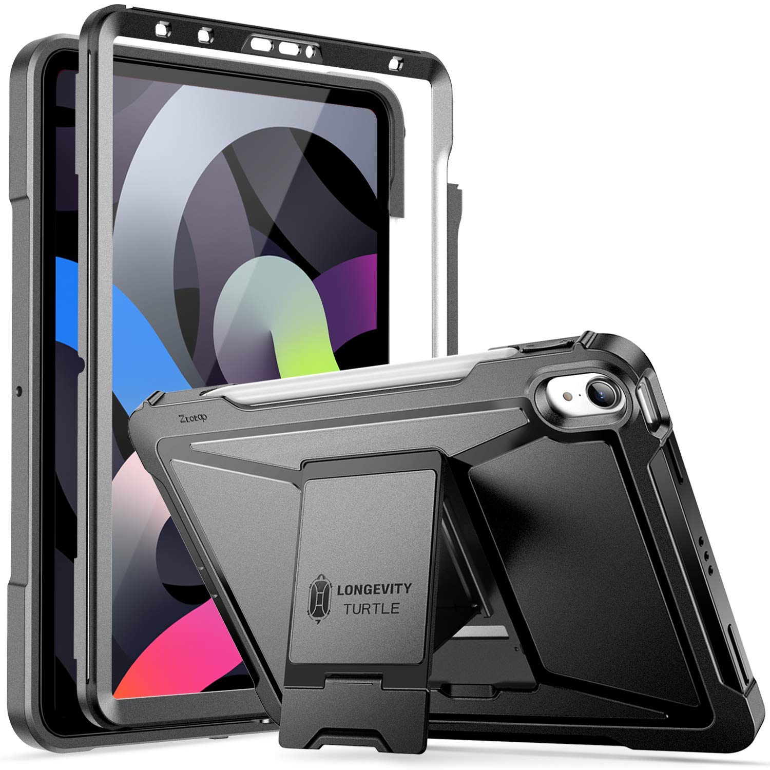 ZtotopCase for New iPad Air 4th Generation Case, Built-in Screen Protector, Dual Layer Shockproof Full Protective Cover with