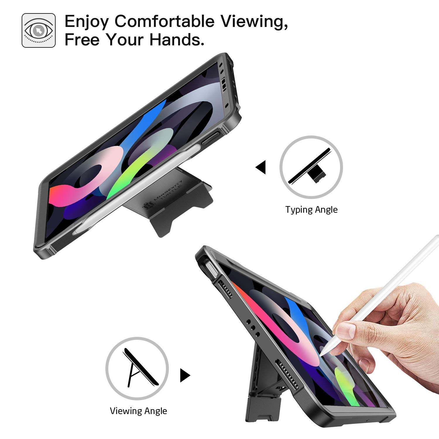 ZtotopCase for New iPad Air 4th Generation Case, Built-in Screen Protector, Dual Layer Shockproof Full Protective Cover with