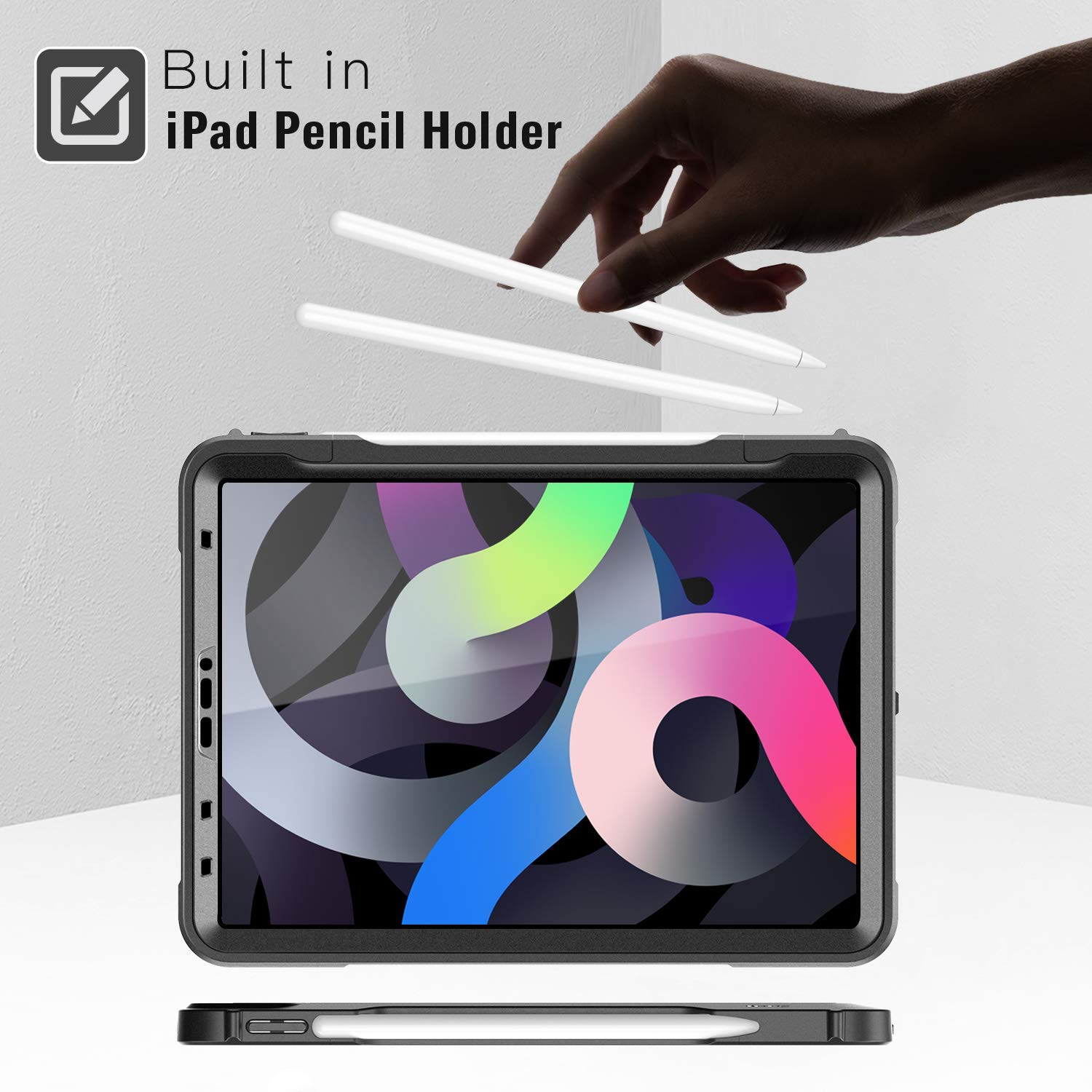 ZtotopCase for New iPad Air 4th Generation Case, Built-in Screen Protector, Dual Layer Shockproof Full Protective Cover with